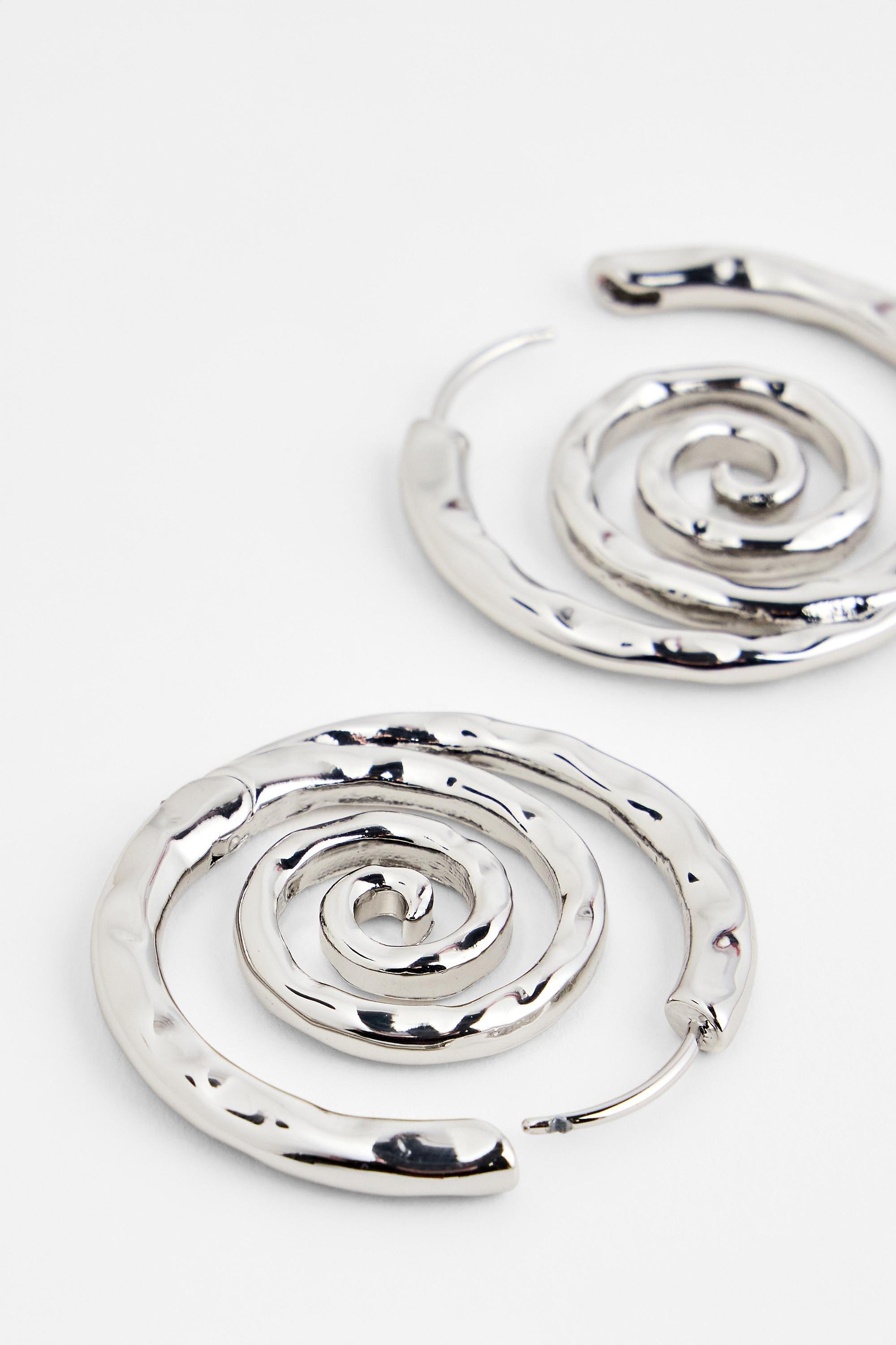 Silver Swirl Earrings, SLVR, large image number 2