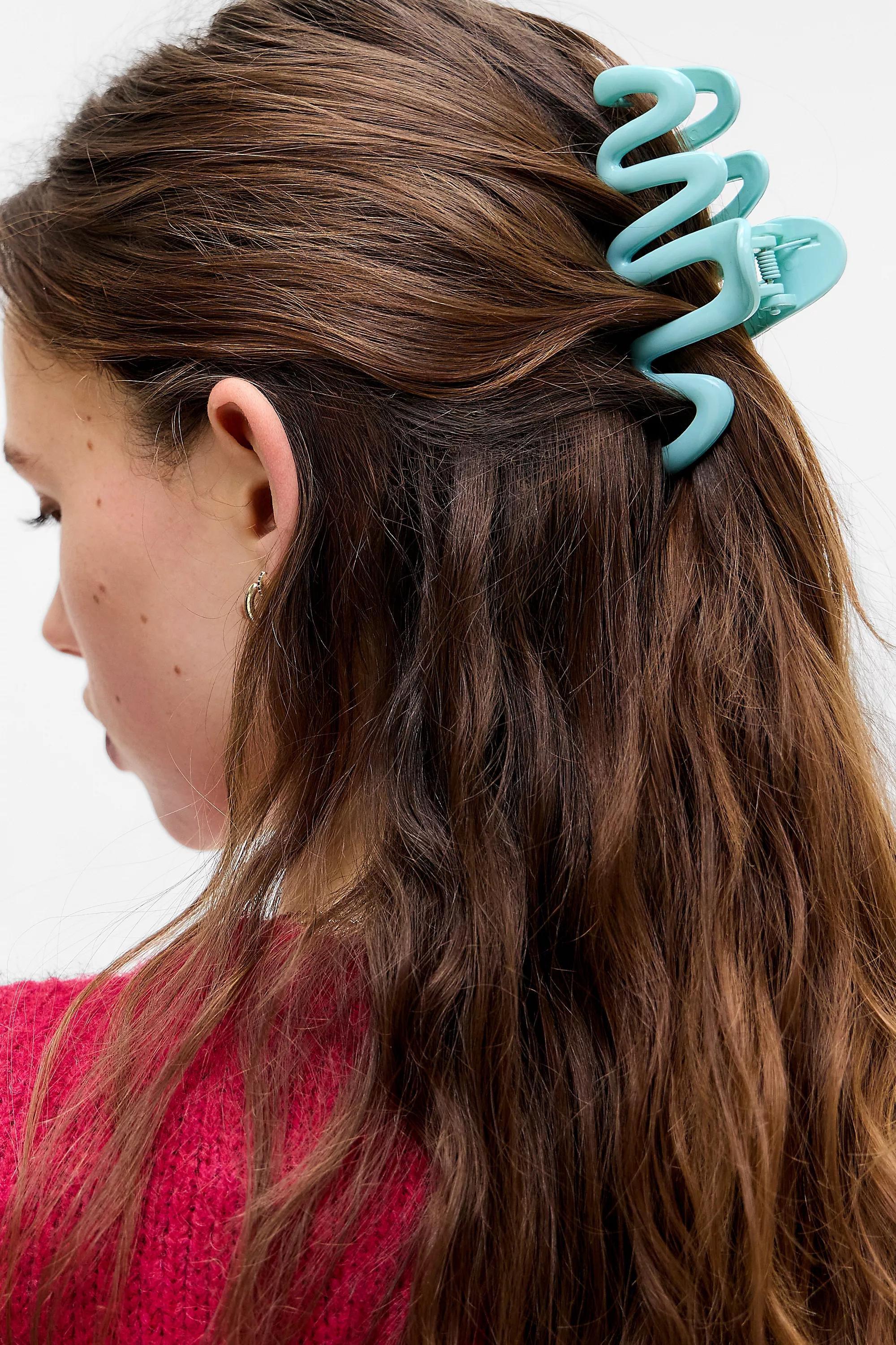 Blue Uo Wiggle Claw Clip, BLUE, medium