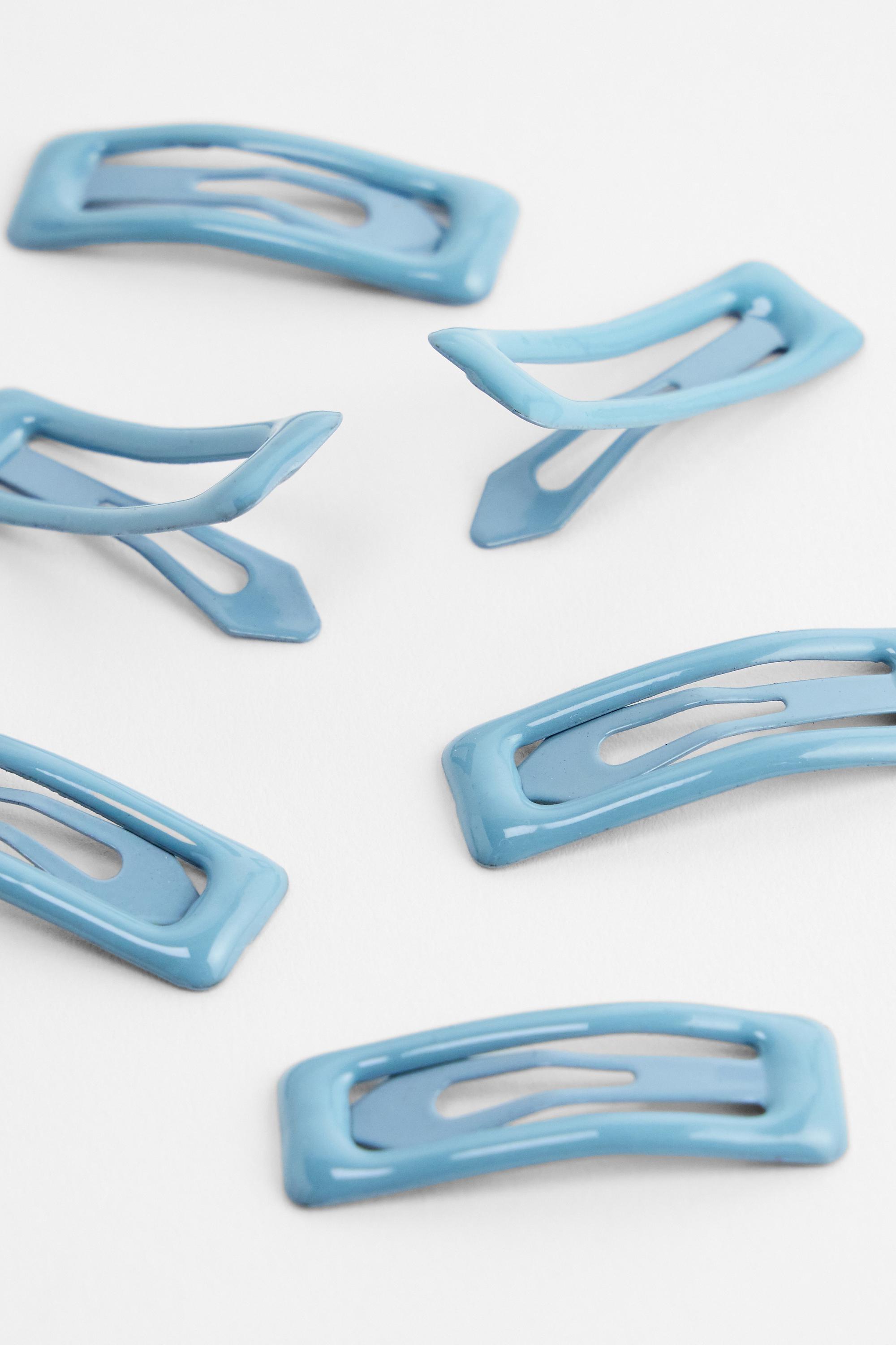 Blue Mini Square Snap Hair Clips, BLUE, large image number 1
