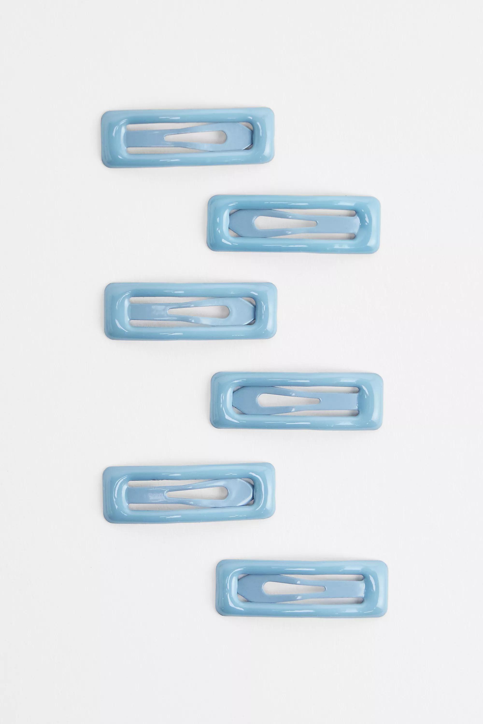 Blue Mini Square Snap Hair Clips, BLUE, large image number 2