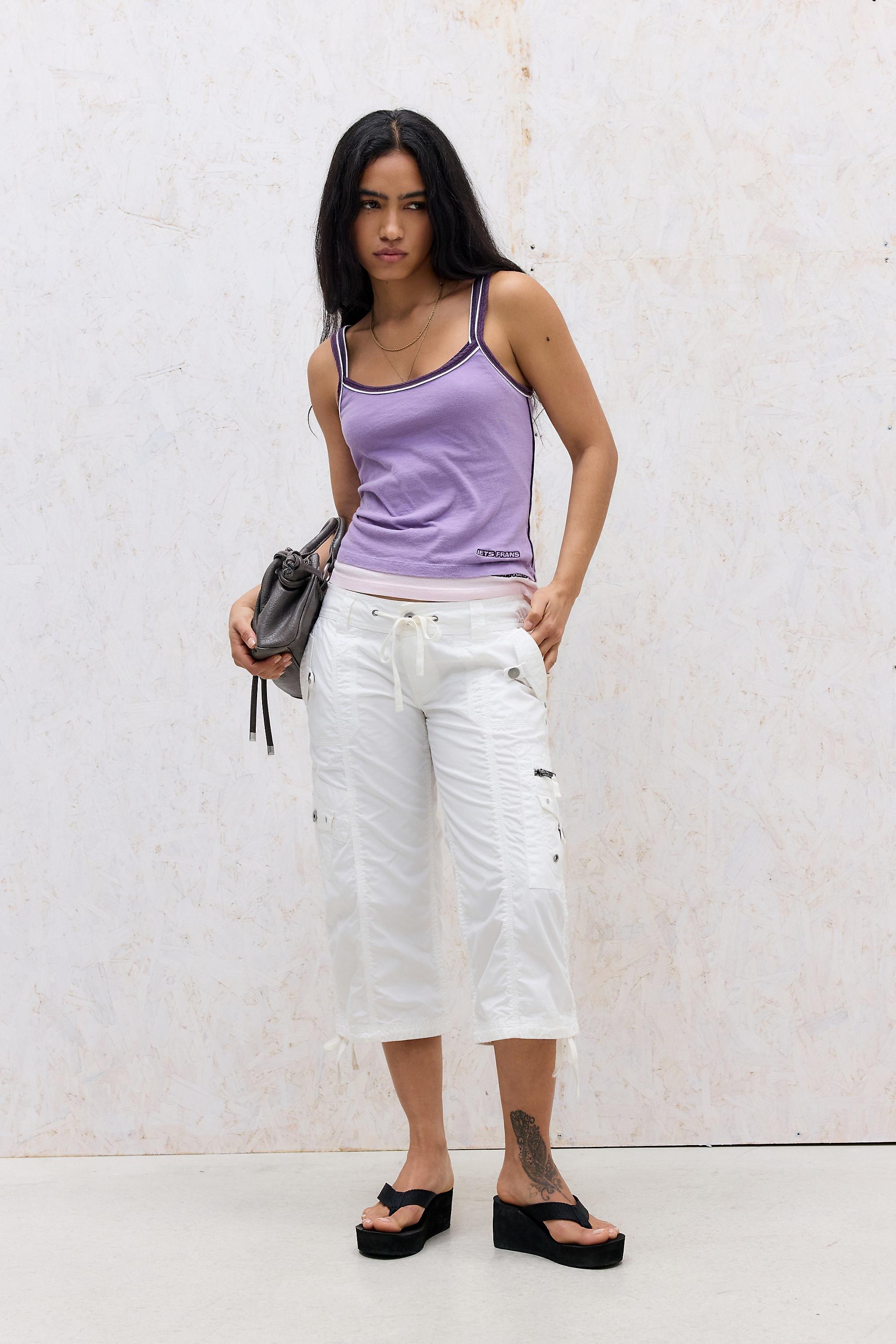 White Bdg Cleo Capri Trousers, WHT, large image number 3