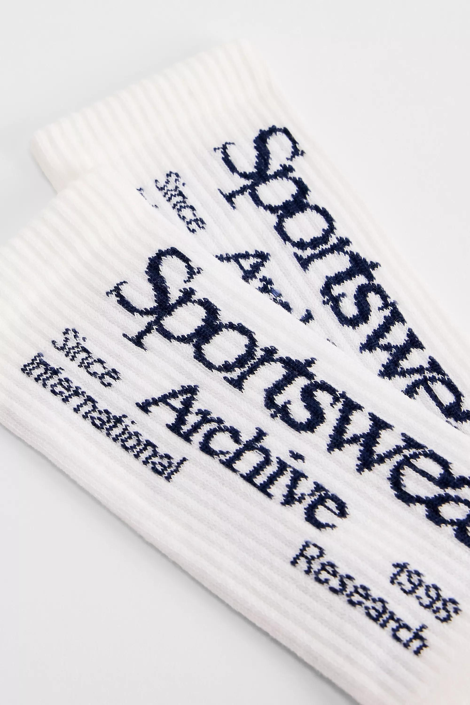 White Uo Ecru Sportswear Archive Logo Socks, IVRY, medium