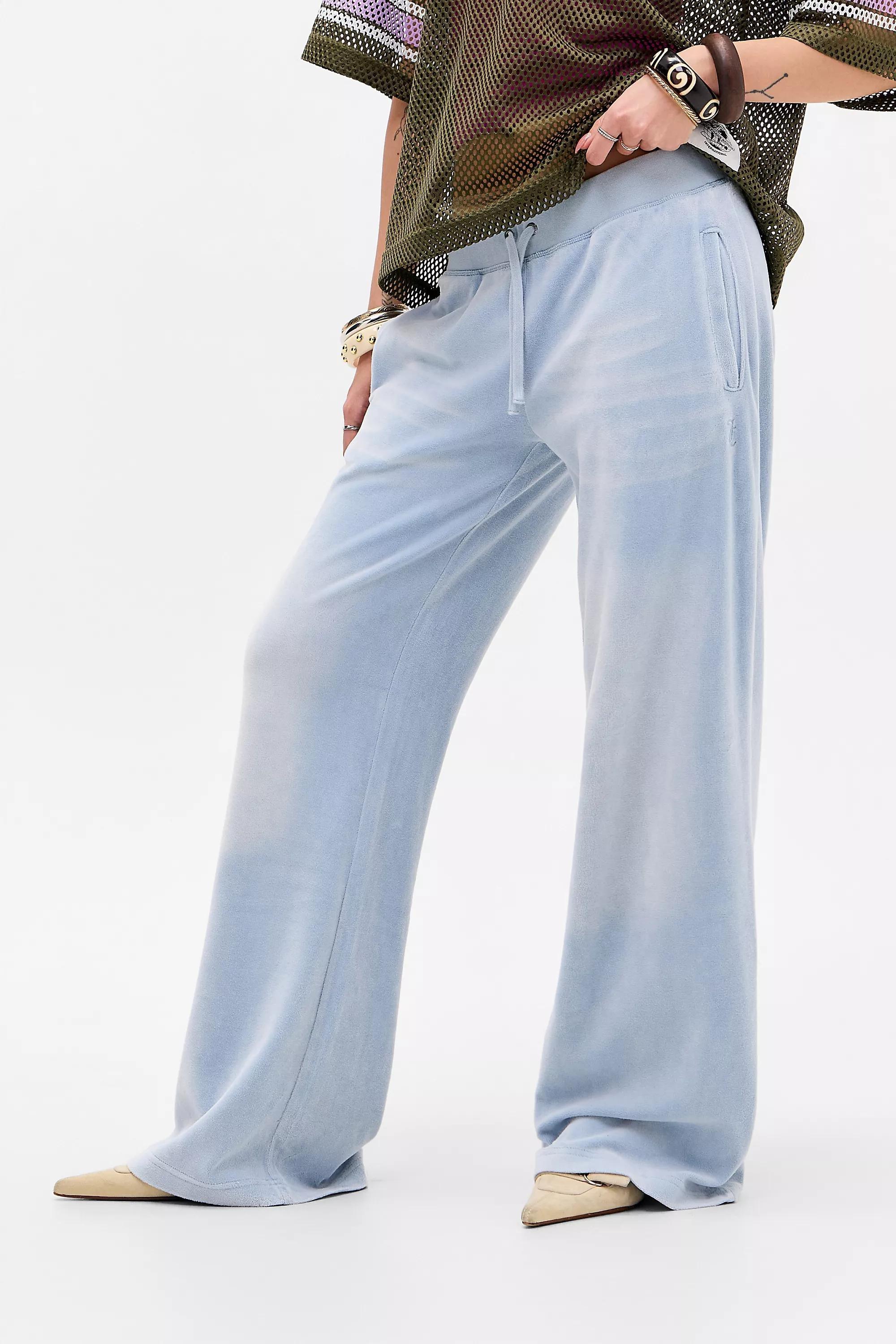 Blue Juicy Couture Uo Exclusive Blue Velour Track Pants, BLUE, large image number 0