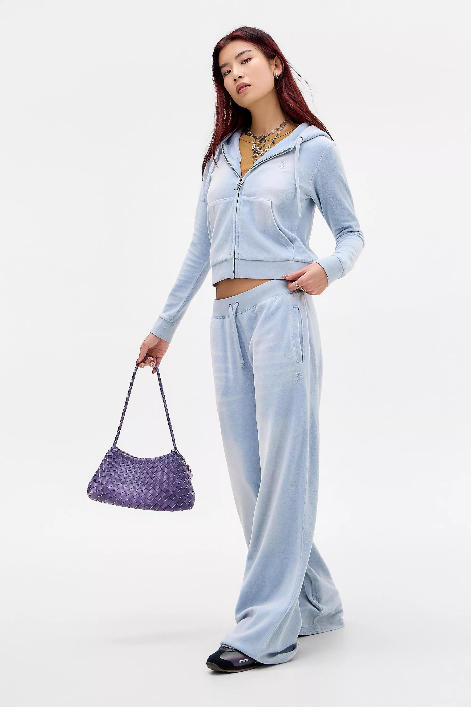 Blue Juicy Couture Uo Exclusive Blue Velour Track Pants, BLUE, large image number 3