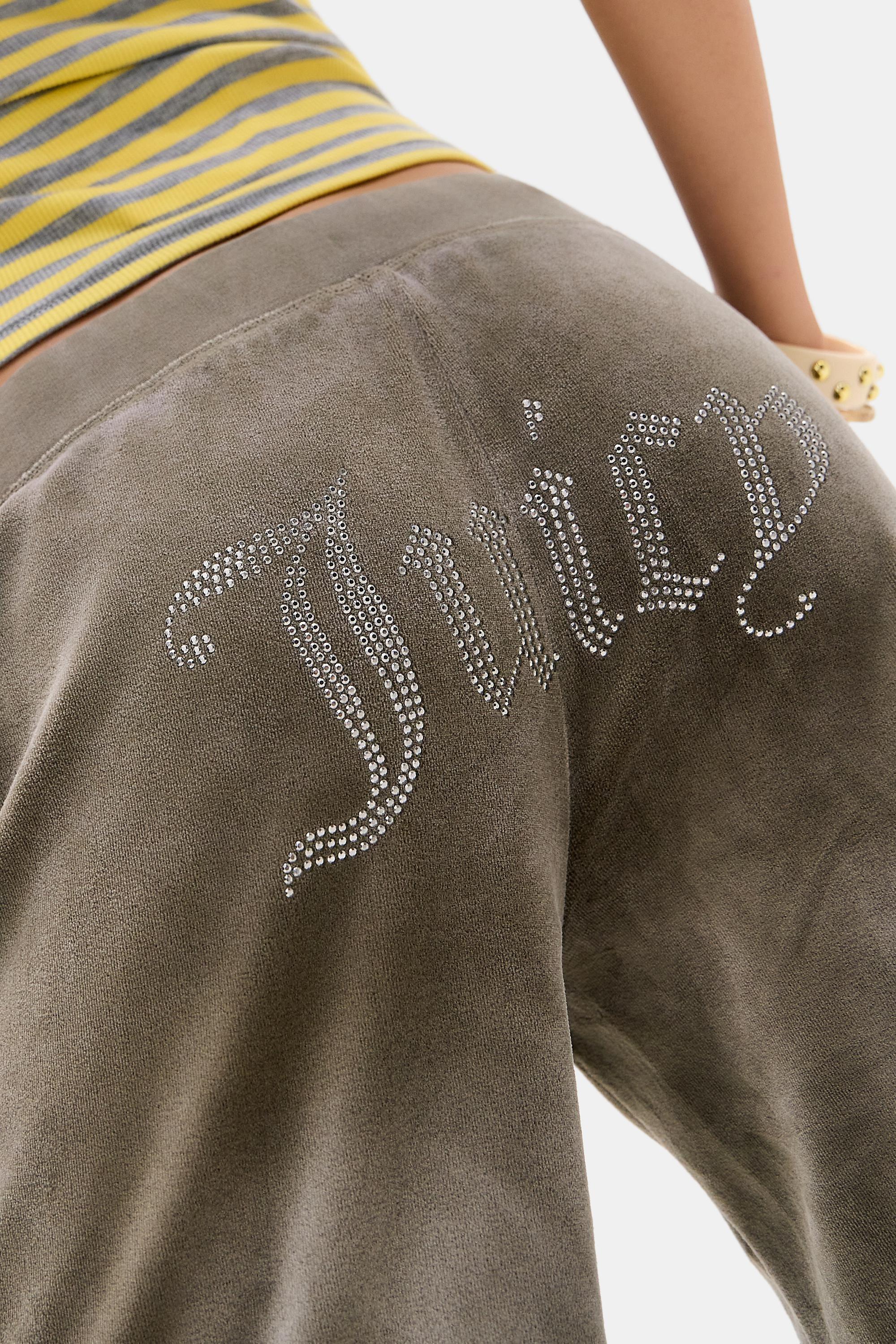 Green Juicy Couture Uo Exclusive Washed Green Velour Track Pants, GRN, large image number 2