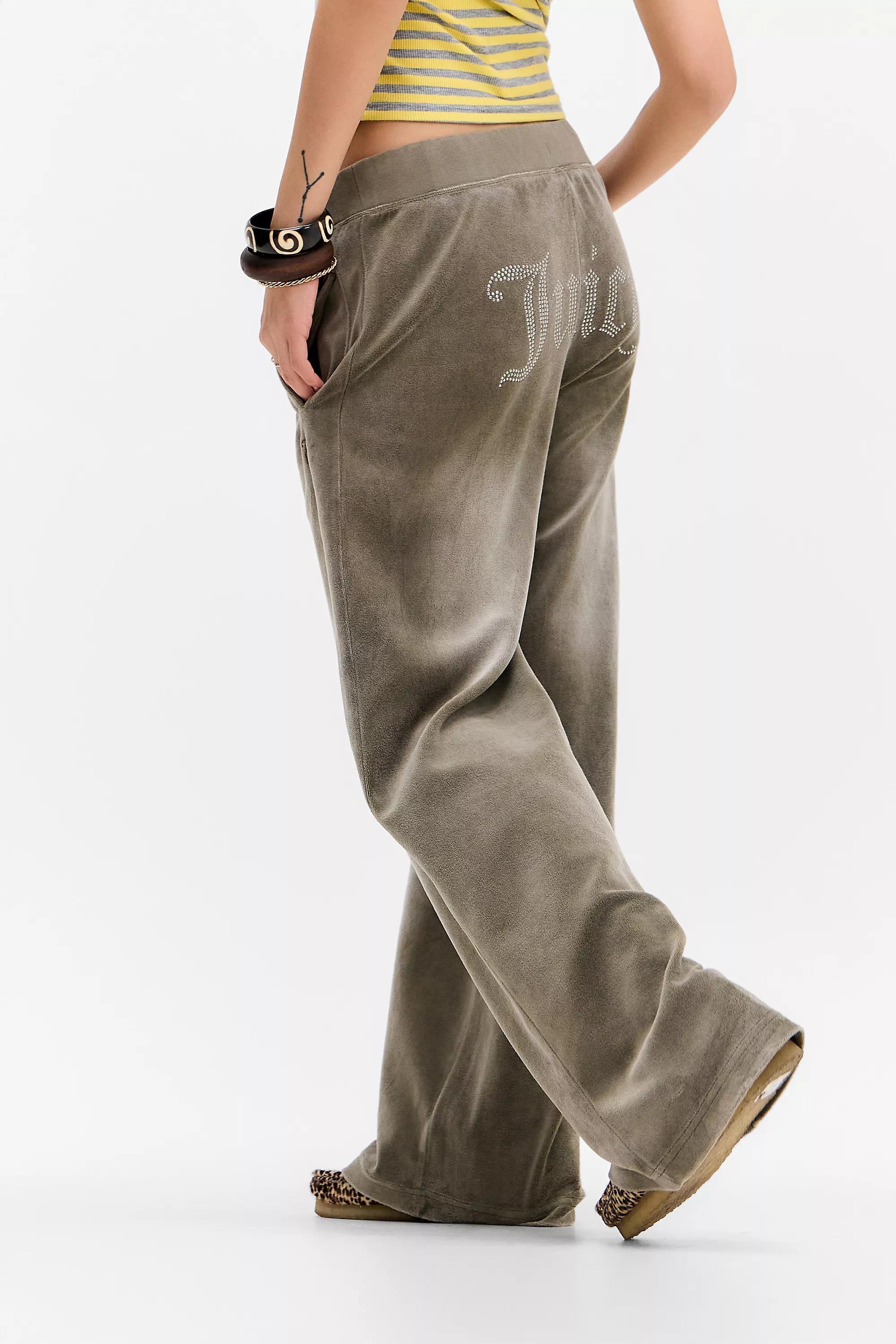 Green Juicy Couture Uo Exclusive Washed Green Velour Track Pants, GRN, large image number 4