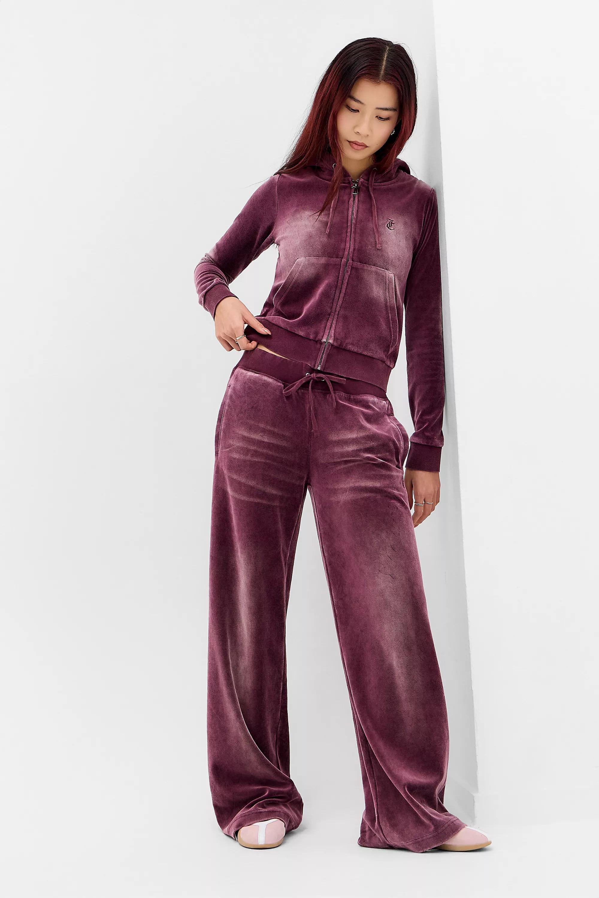 Red Jc Uoex Washed Velour Win, WINE, medium