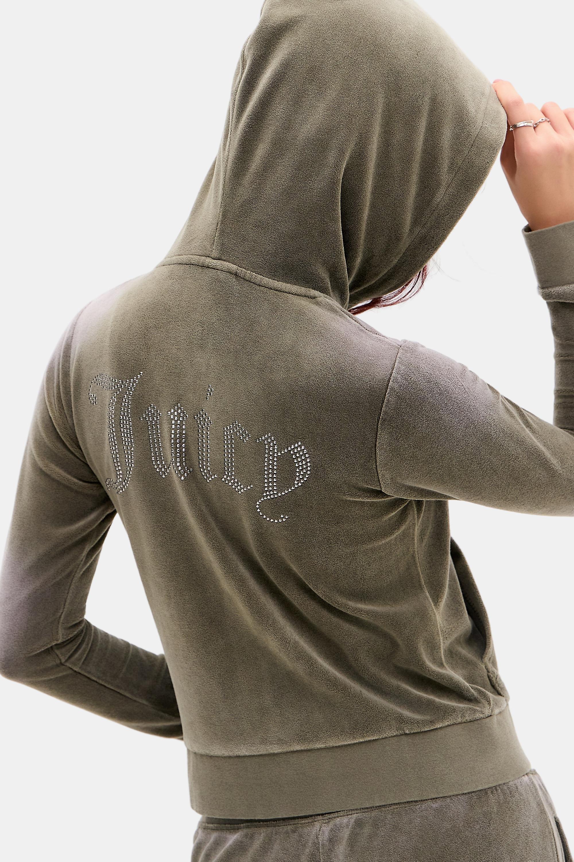 Green Juicy Couture Uo Exclusive Washed Sea Green Velour Hoodie, GRN, large image number 3