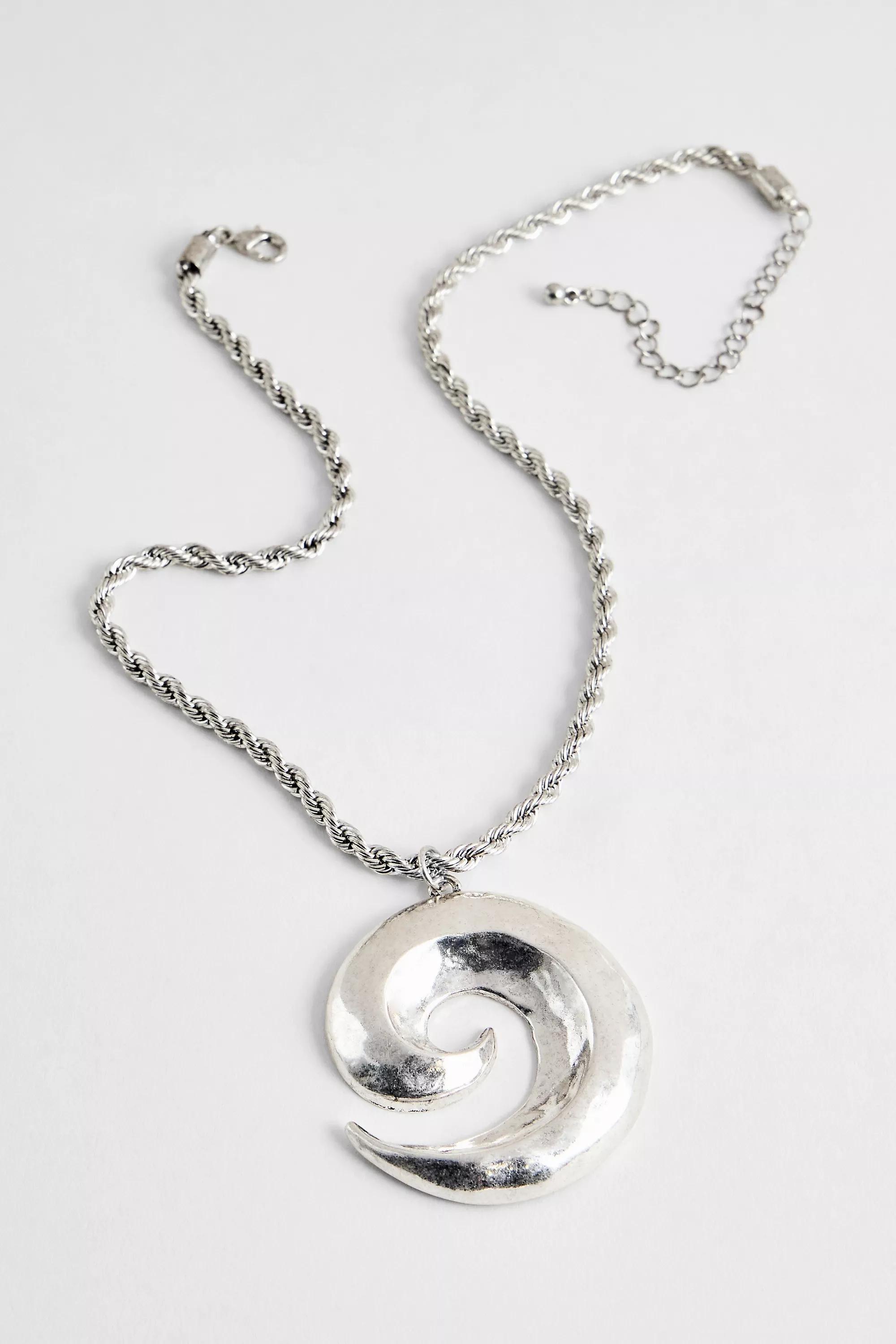 Silver Silence + Noise Swirl Pendant Necklace, SLVR, large image number 1