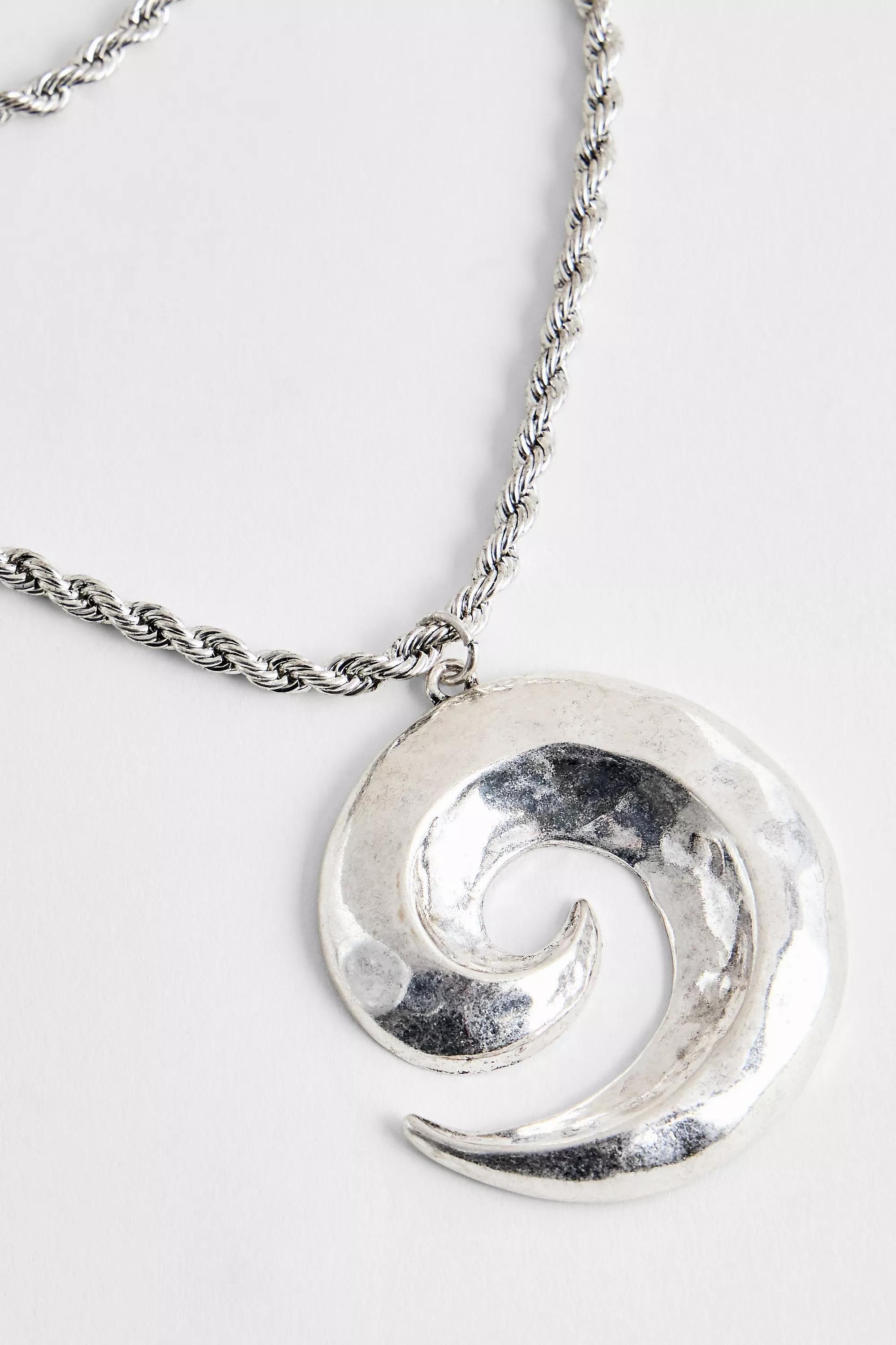 Silver Silence + Noise Swirl Pendant Necklace, SLVR, large image number 2