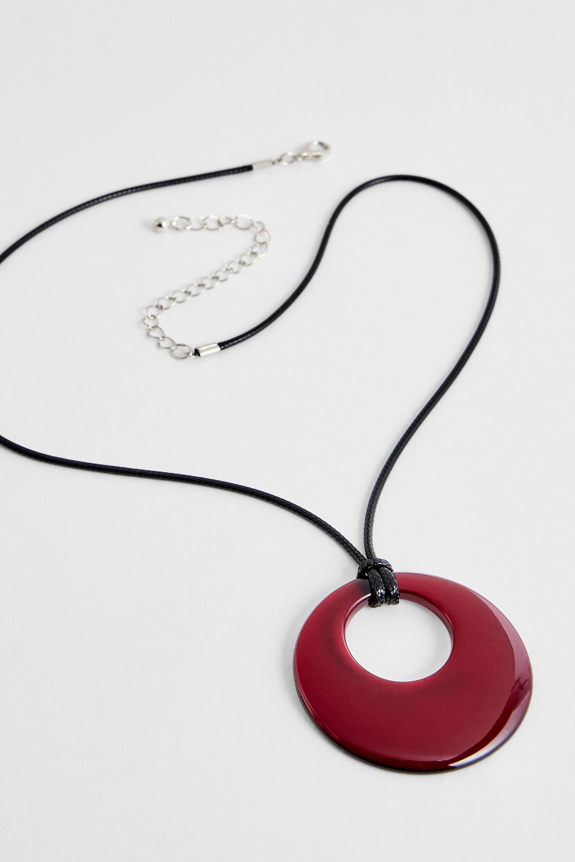 Maroon Silence + Noise Red Round Cord Pendant Necklace, WINE, large image number 1