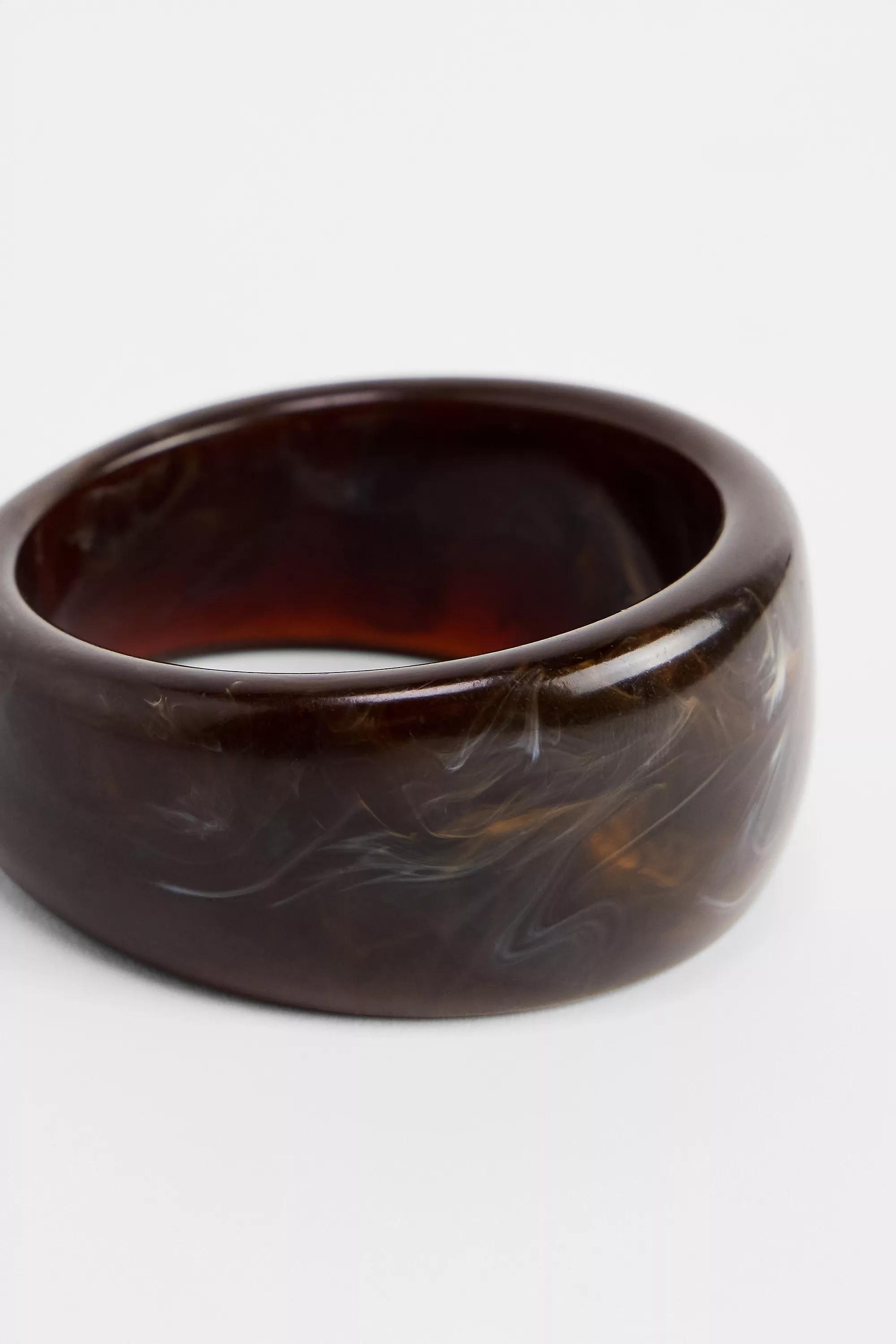 Brown Silence + Noise Resin Bangle, BRN, medium