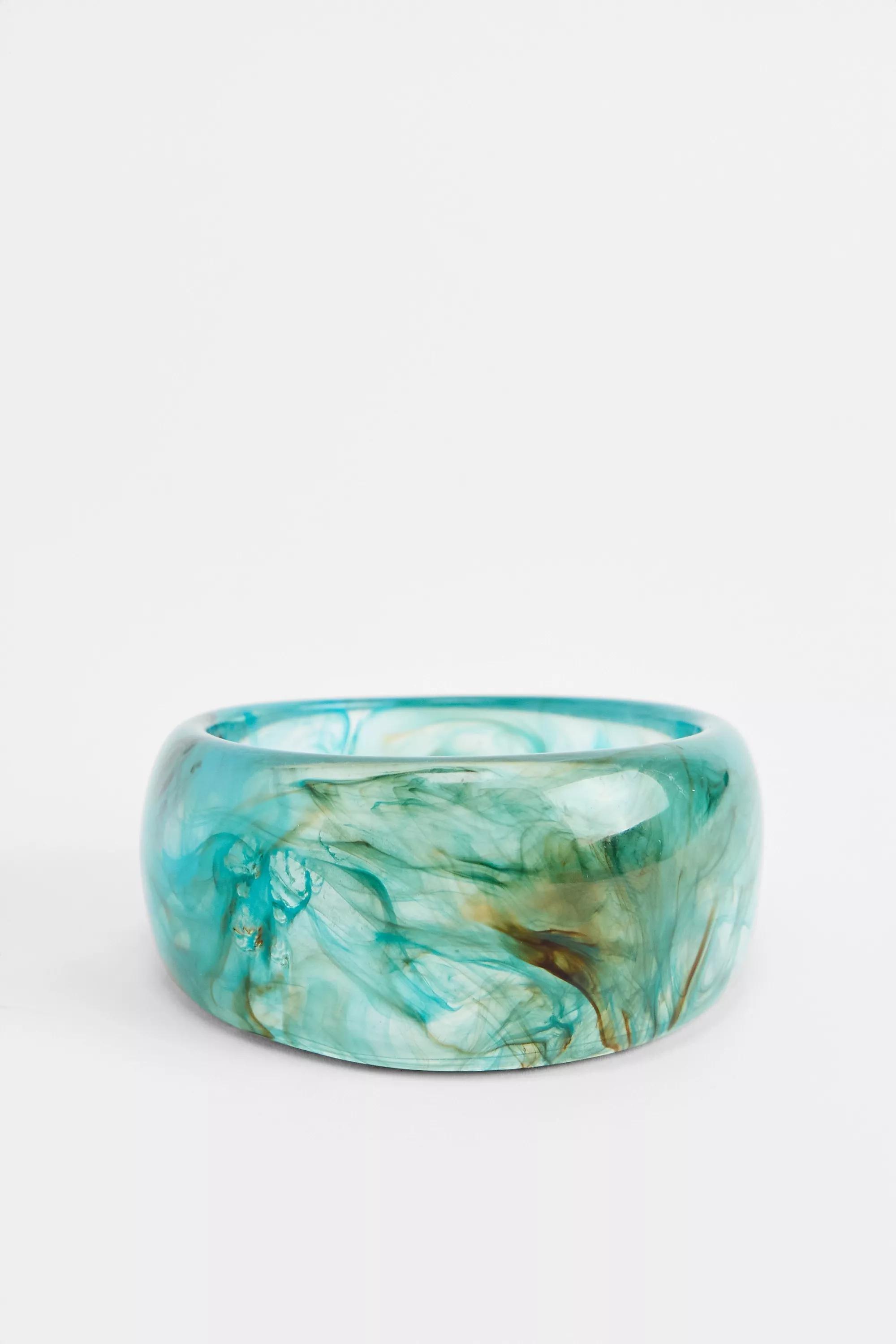 Blue Silence + Noise Resin Bangle, BLUE, medium