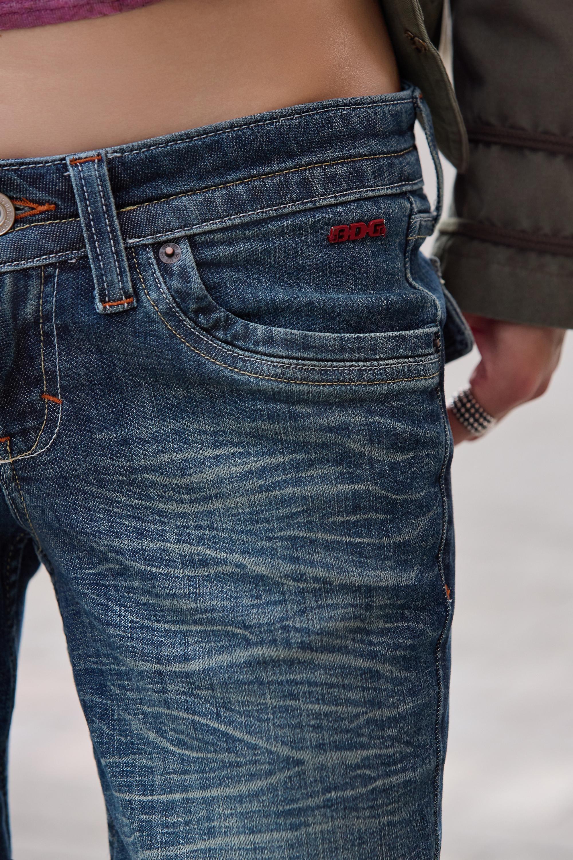 VINTAGE DENIM DARK BDG Miko Low Rise Skinny Twisted Bootcut Jeans, VINTAGE DENIM DARK, medium