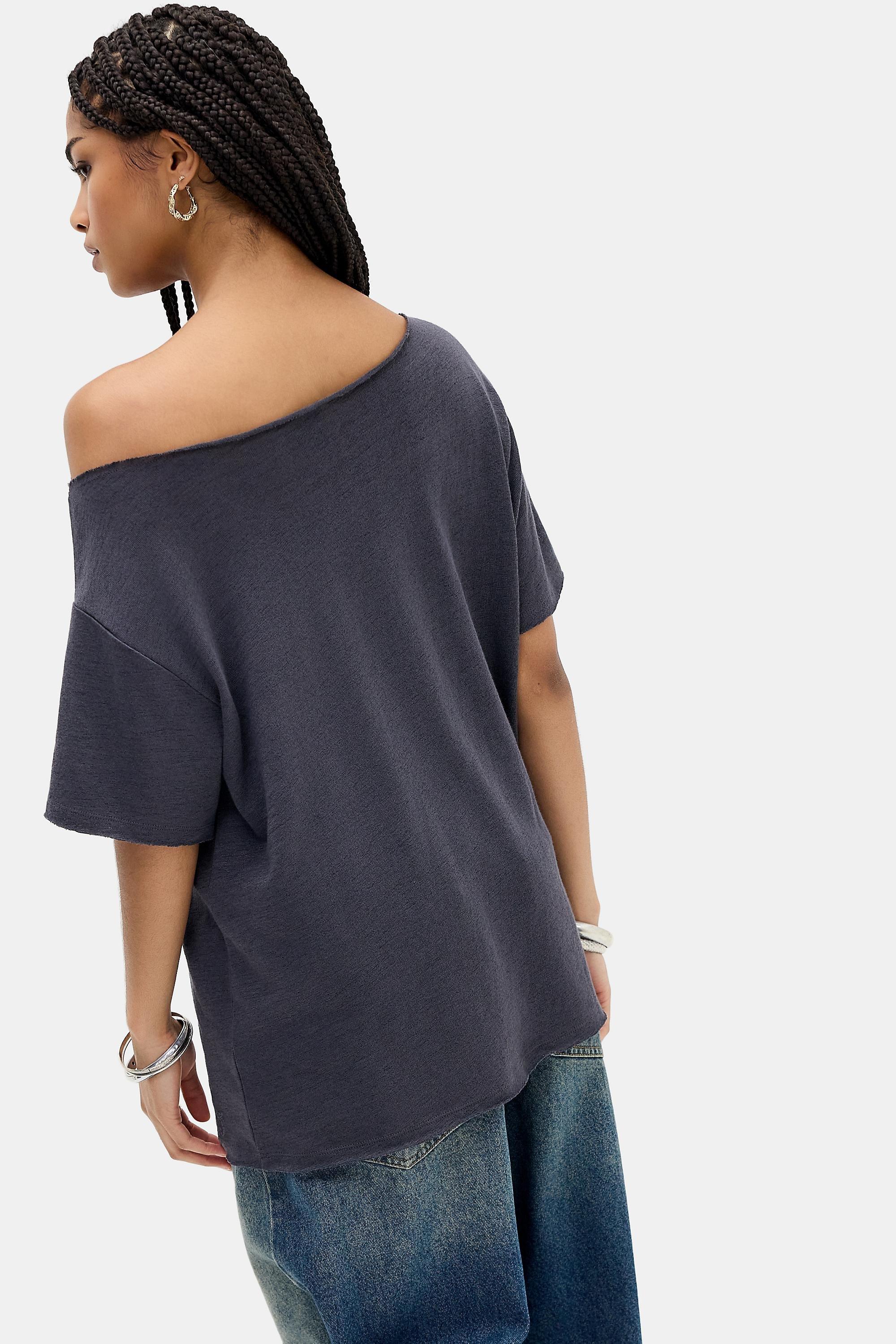 Black Uo Romantic Grunge Off Shoulder Top, BLK, large image number 4