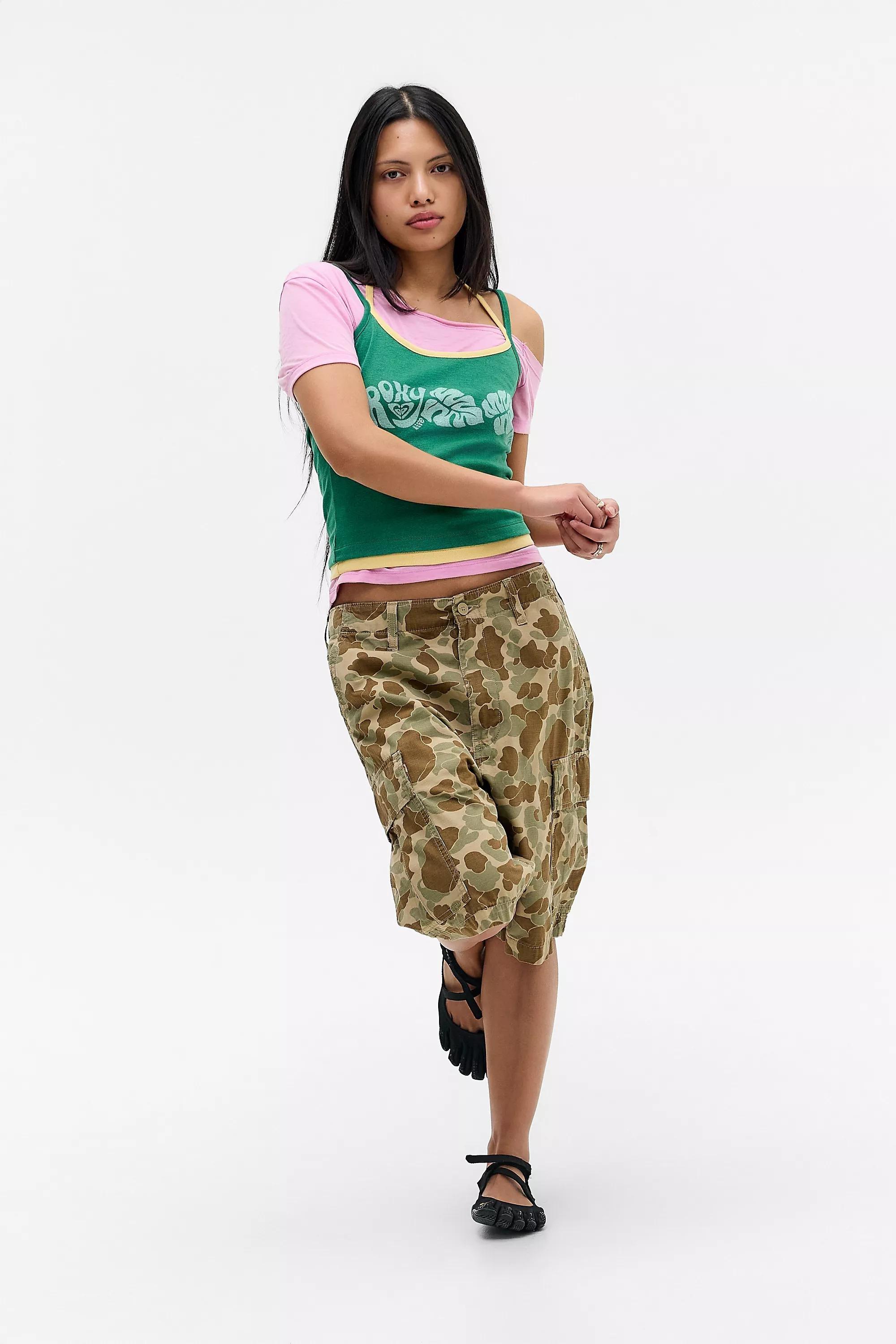GREEN Roxy UO Exclusive Double Layer Cami, GRN, large image number 3