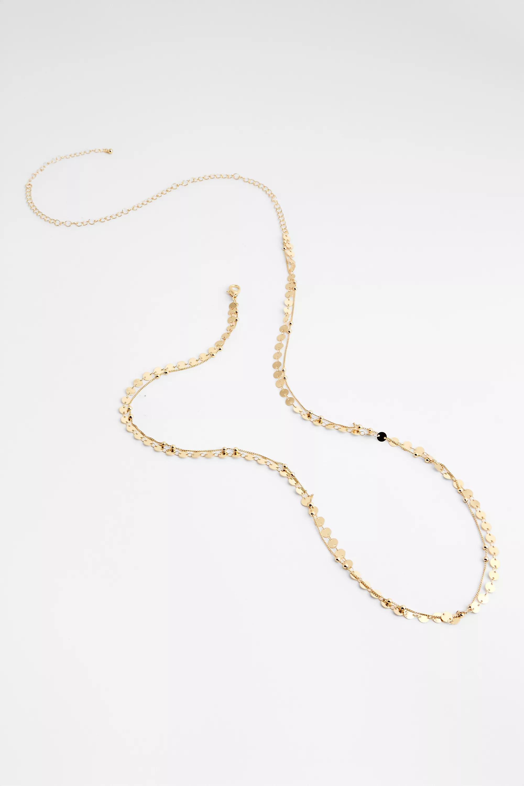 Gold Silence + Noise Double Chain Body Chain, GOLD, large image number 0
