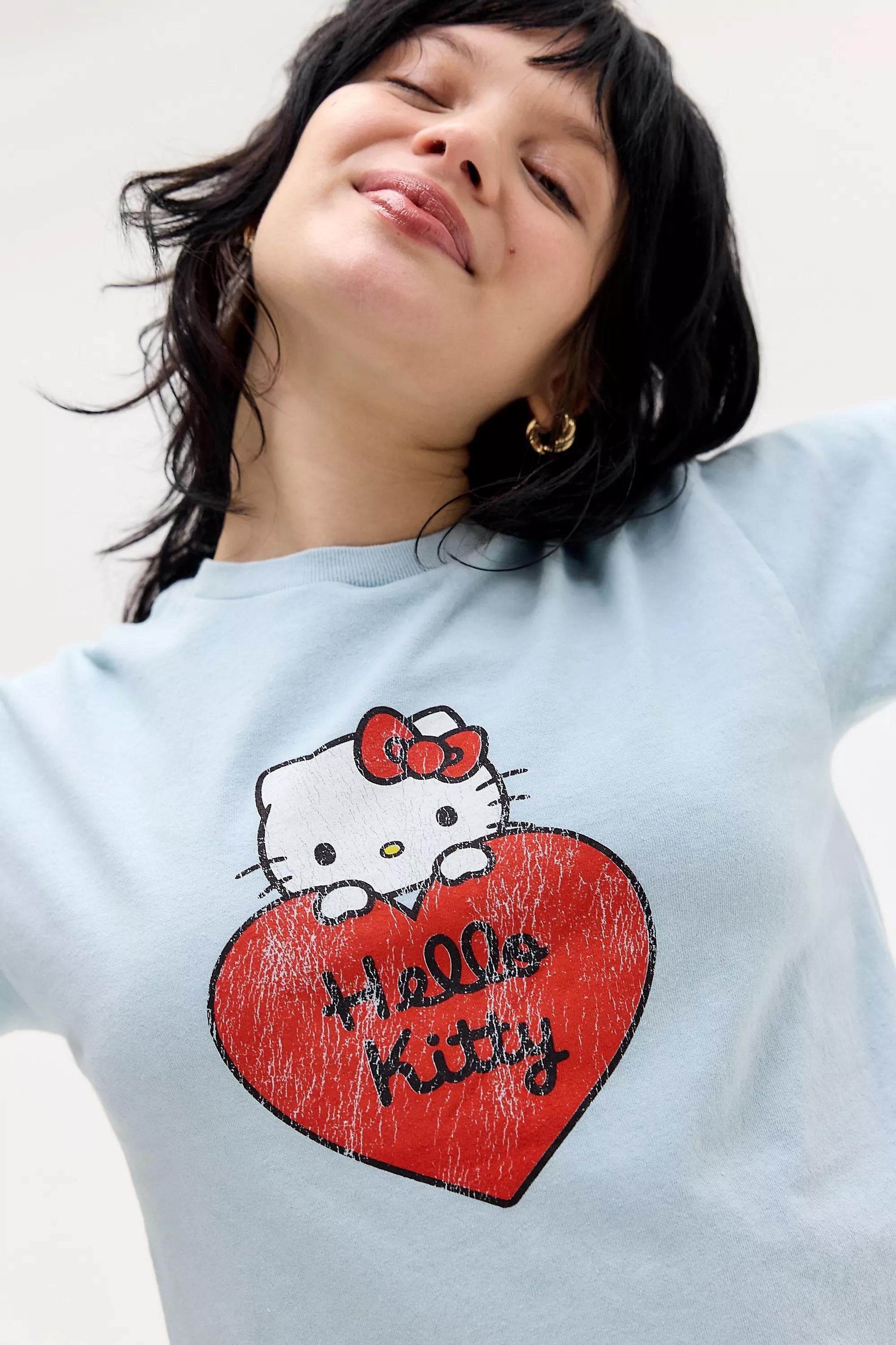 Blue Uo Hello Kitty Relaxed T-Shirt, BLUE, medium