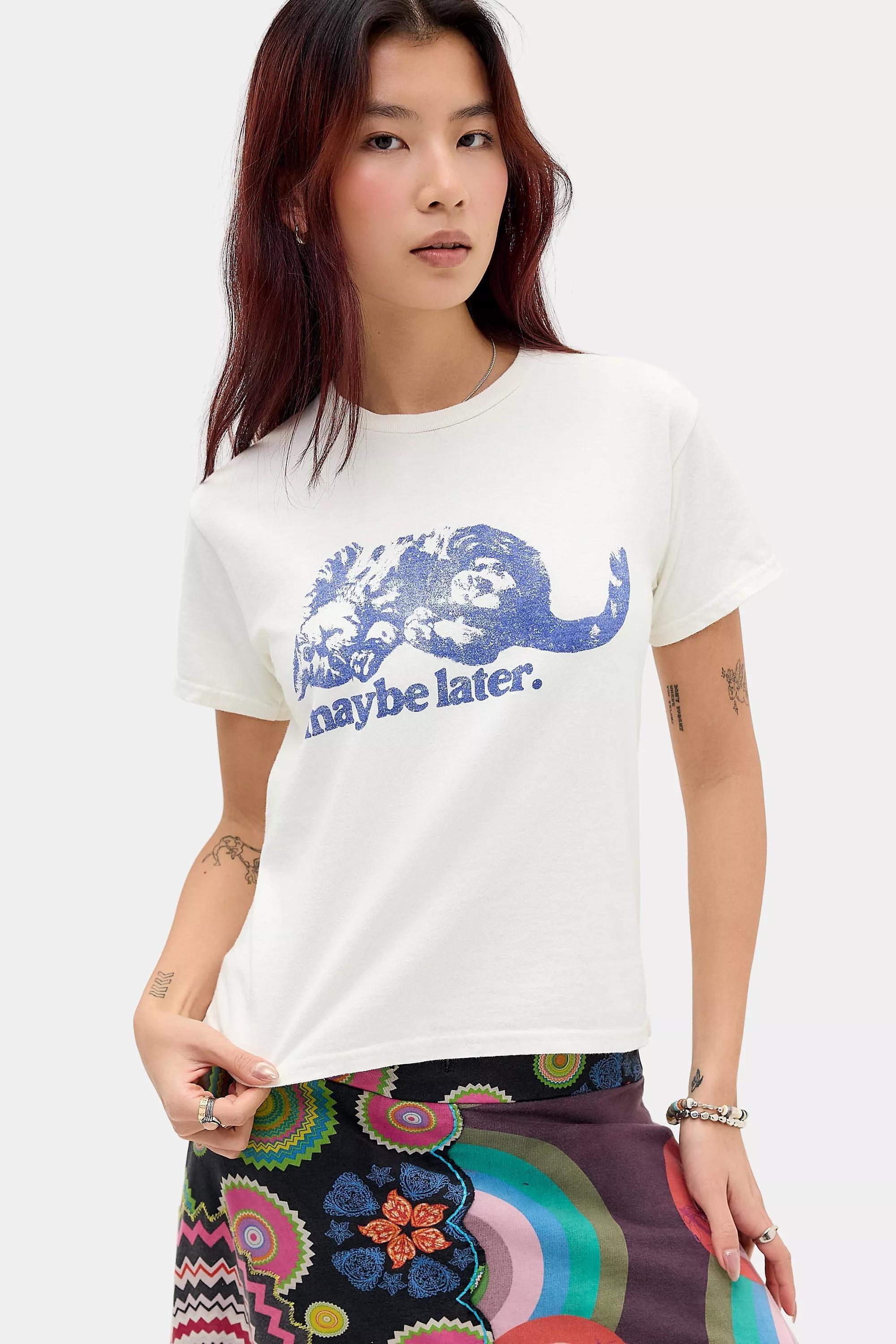 White Uo Maybe Later Relaxed T-Shirt, WHT, large image number 0