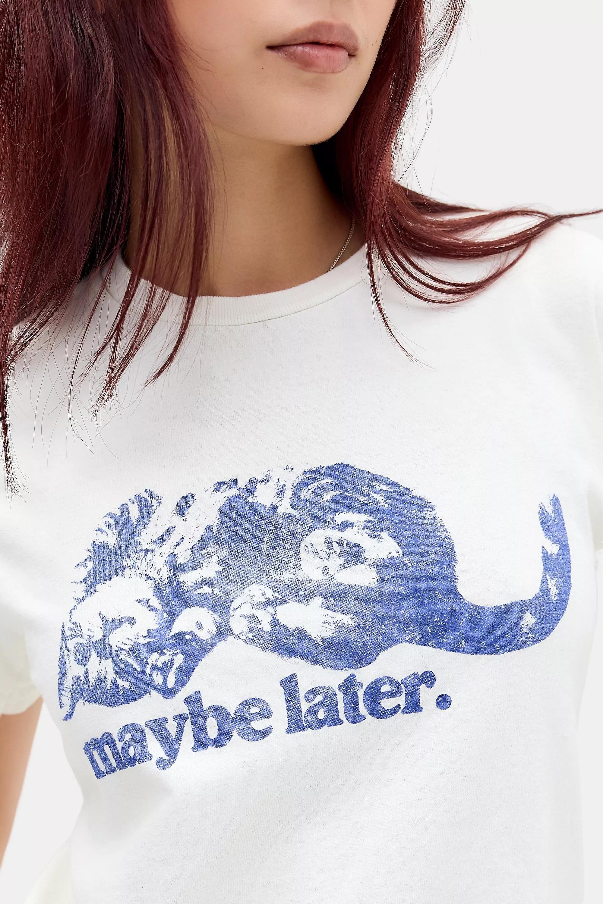 White Uo Maybe Later Relaxed T-Shirt, WHT, large image number 1