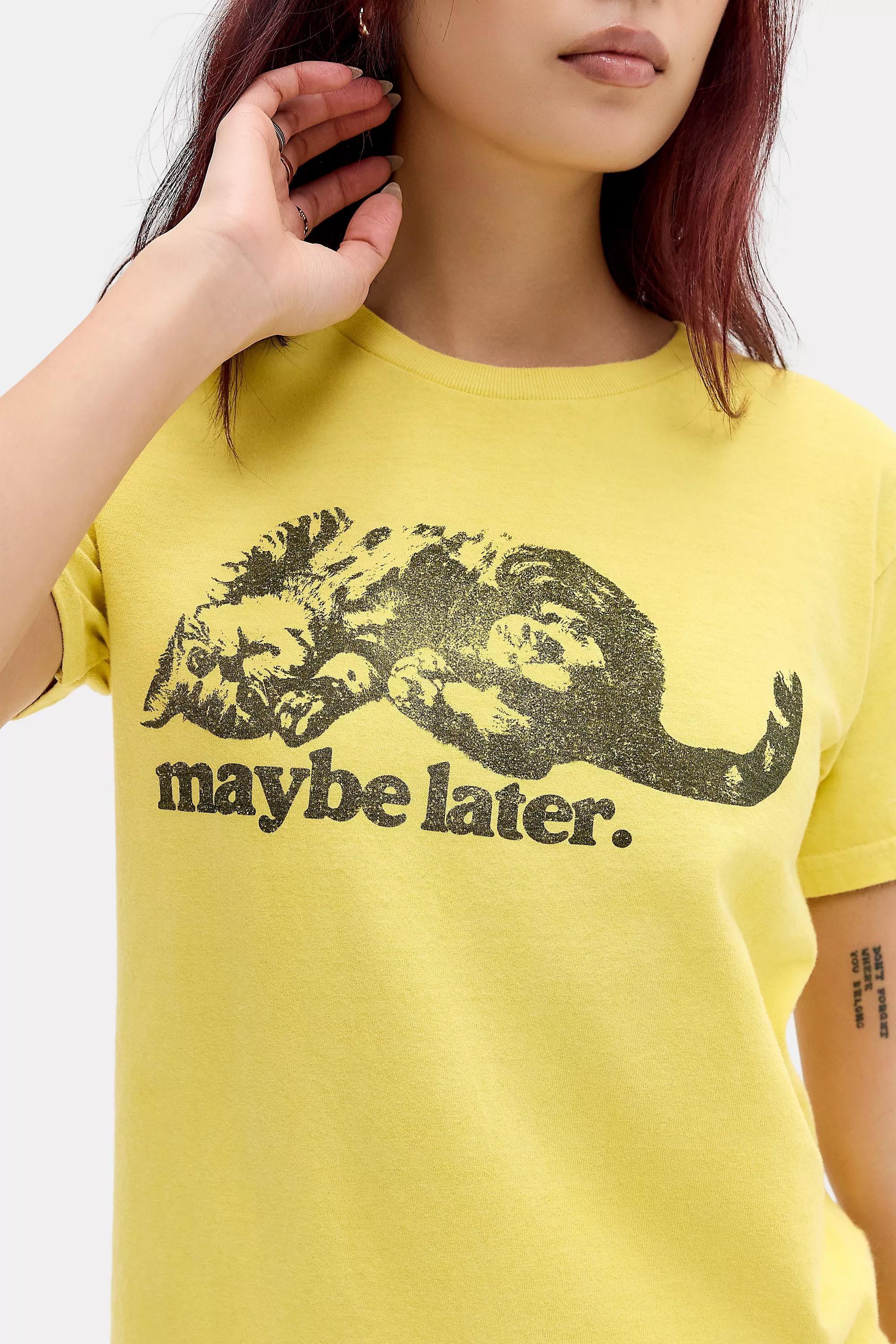 Yellow Uo Maybe Later Relaxed T-Shirt, YEL, medium