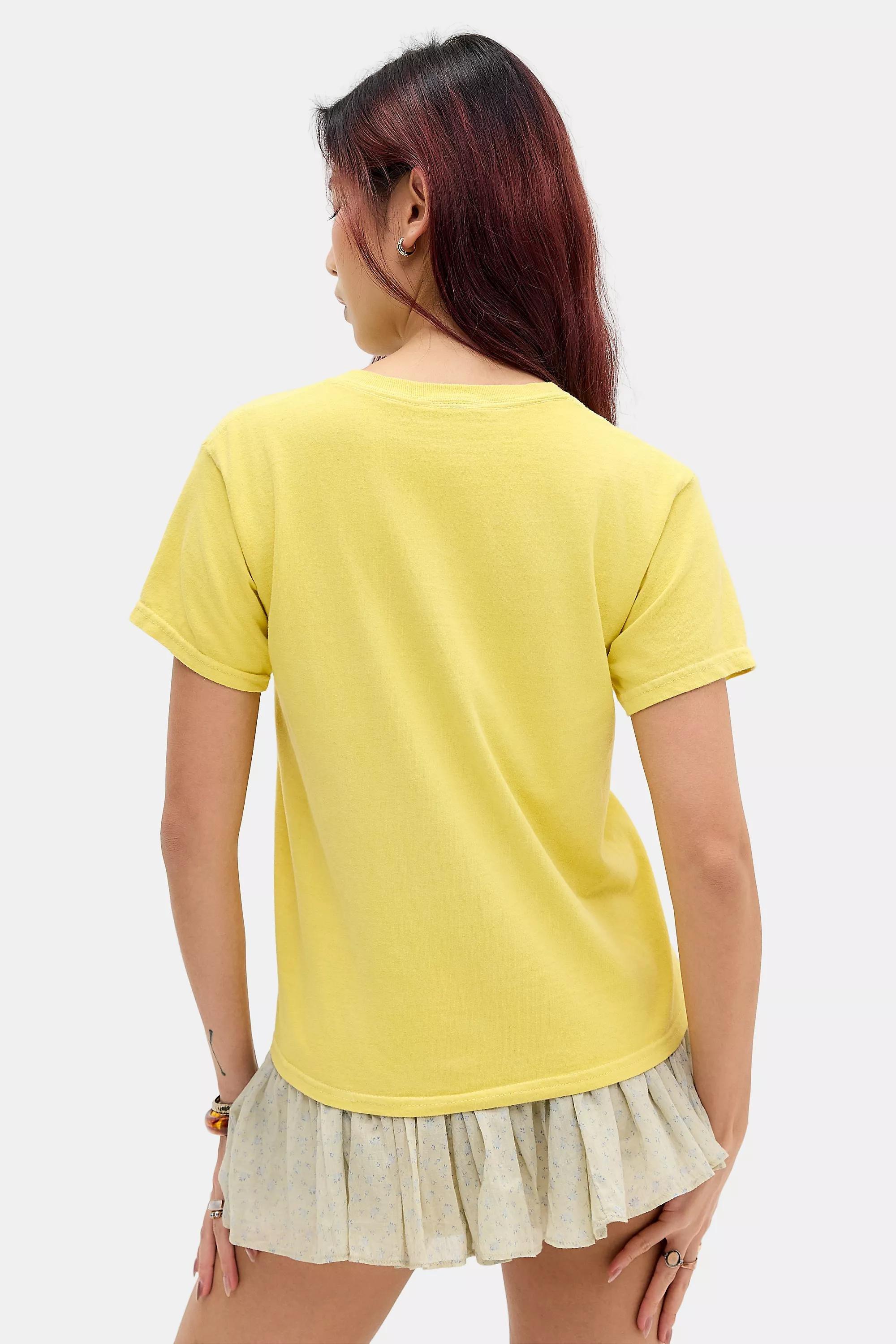 Yellow Uo Maybe Later Relaxed T-Shirt, YEL, large image number 4