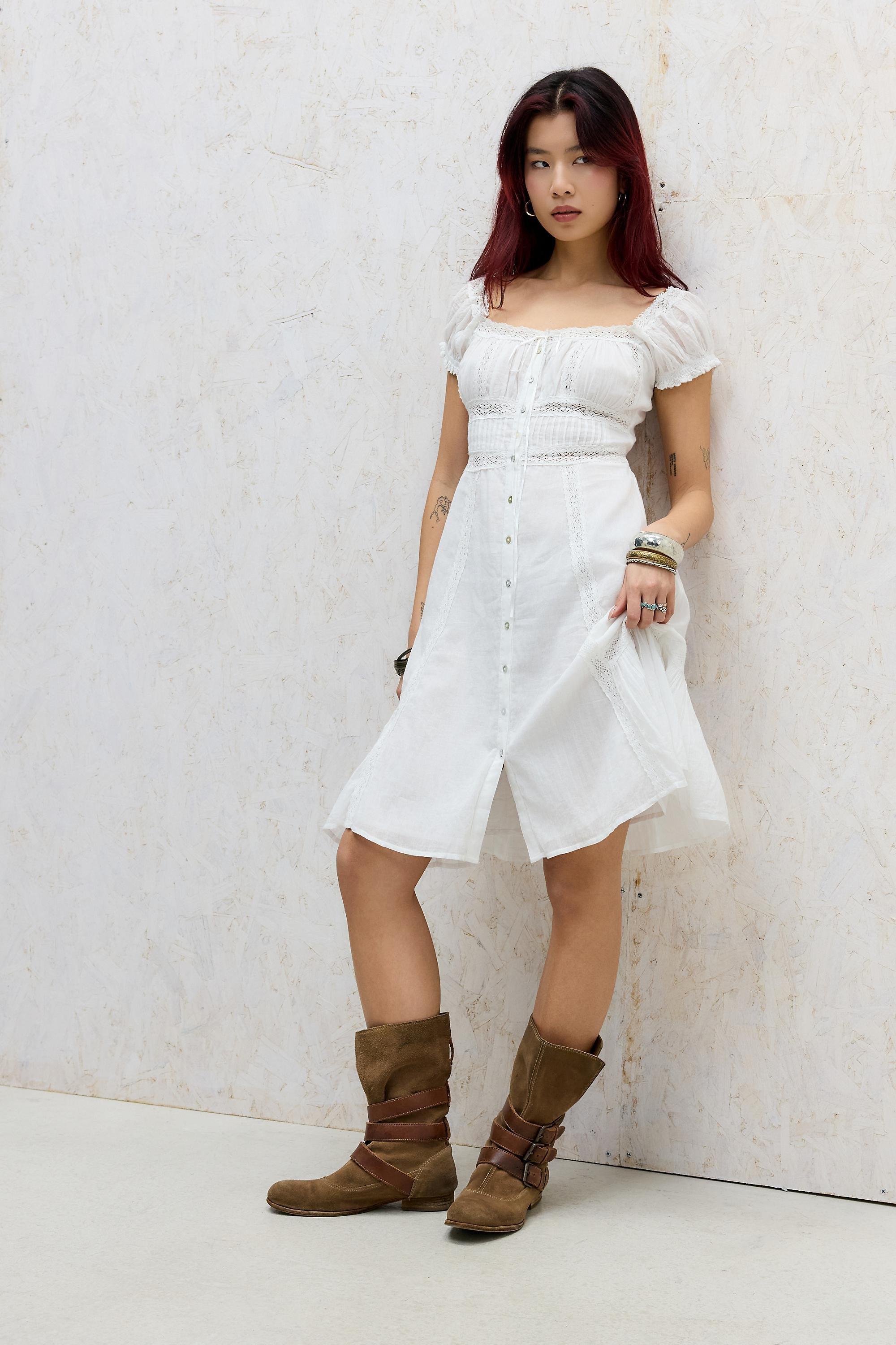 White Kimchi Blue Faye Awkward Prairie Dress, WHT, large image number 0