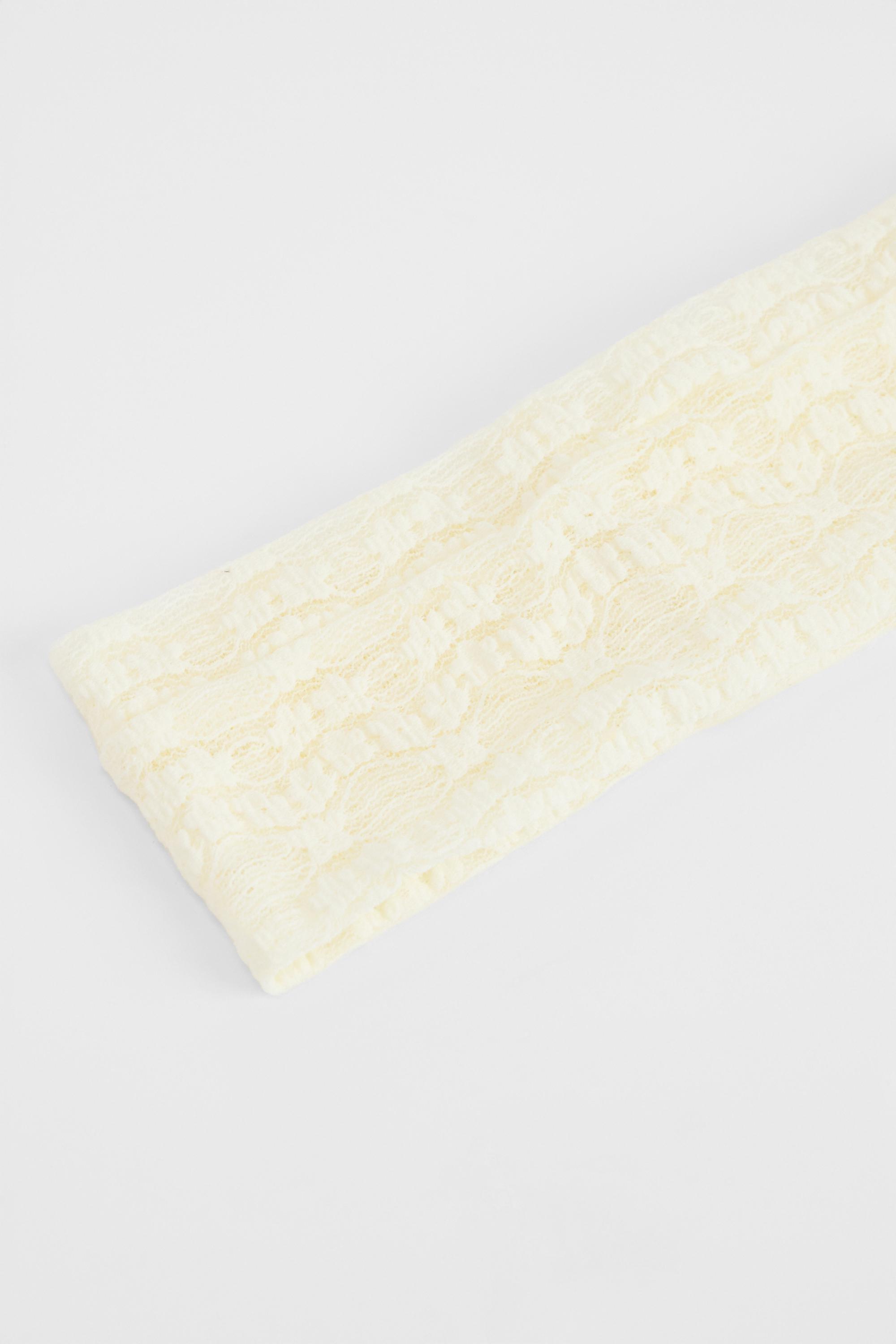 White Uo Lace Headband, CREME, large image number 2