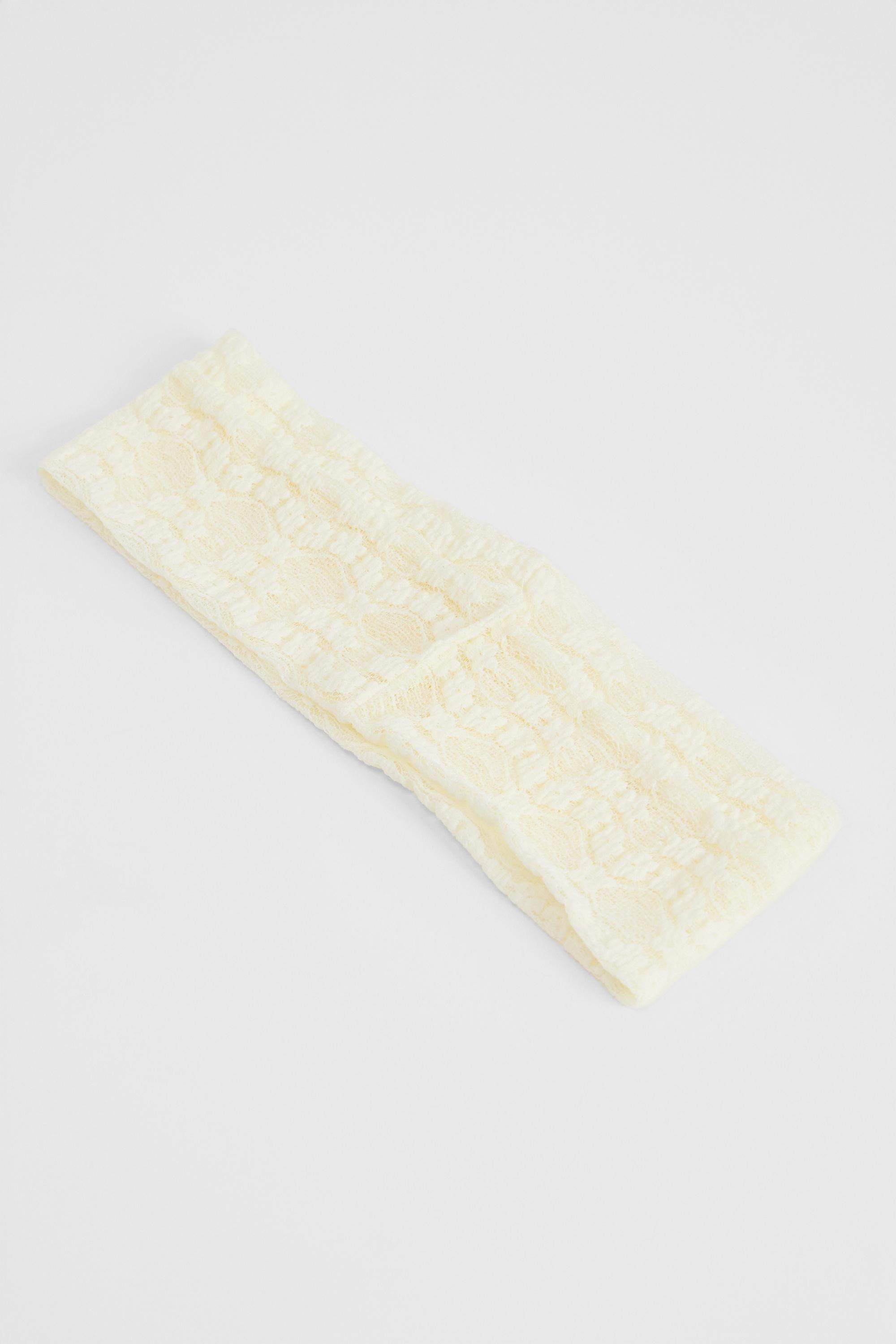 White Uo Lace Headband, CREME, large image number 3