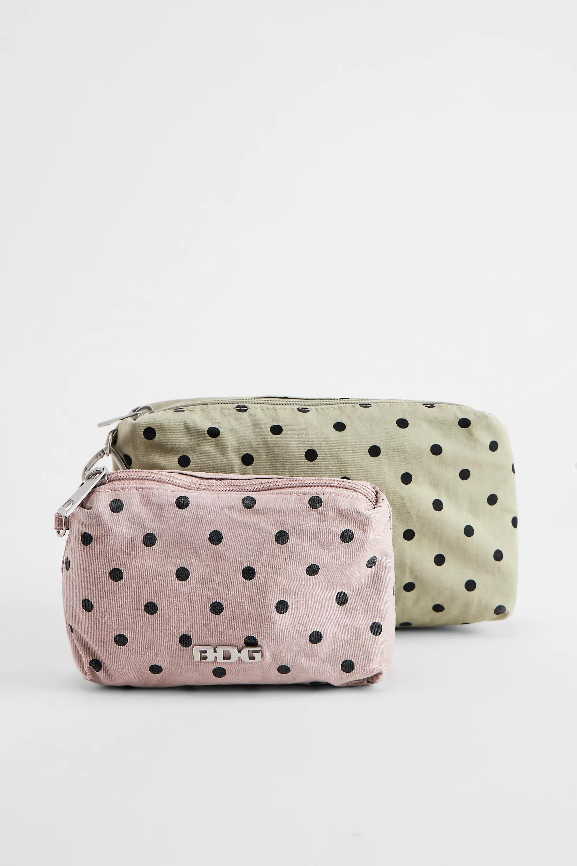 Multicolour Bdg Spot Canvas Makeup Bags 2-Pack, ASSORT, medium