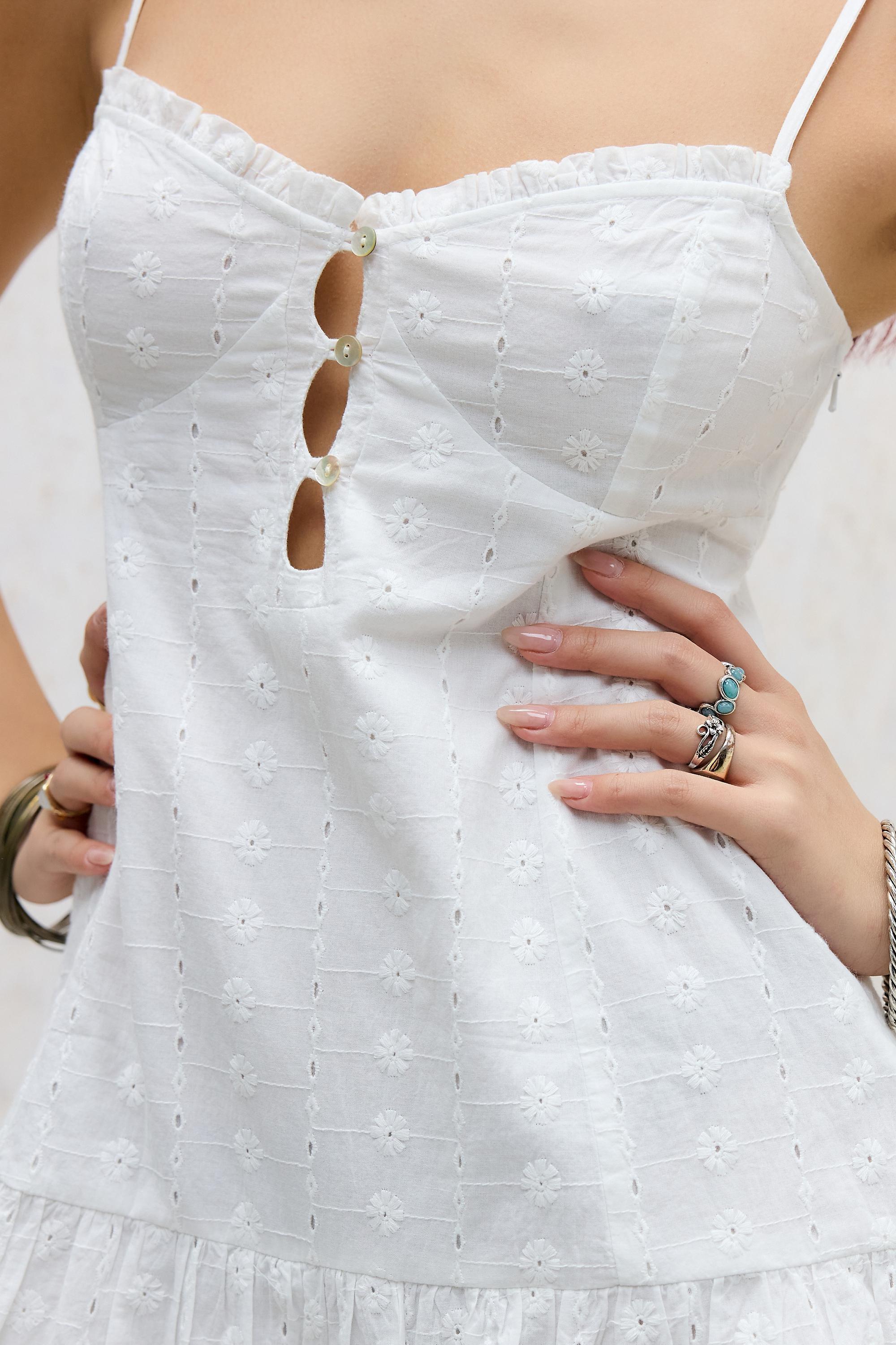 White Uo Romy Broderie Skort Dress, WHT, large image number 2