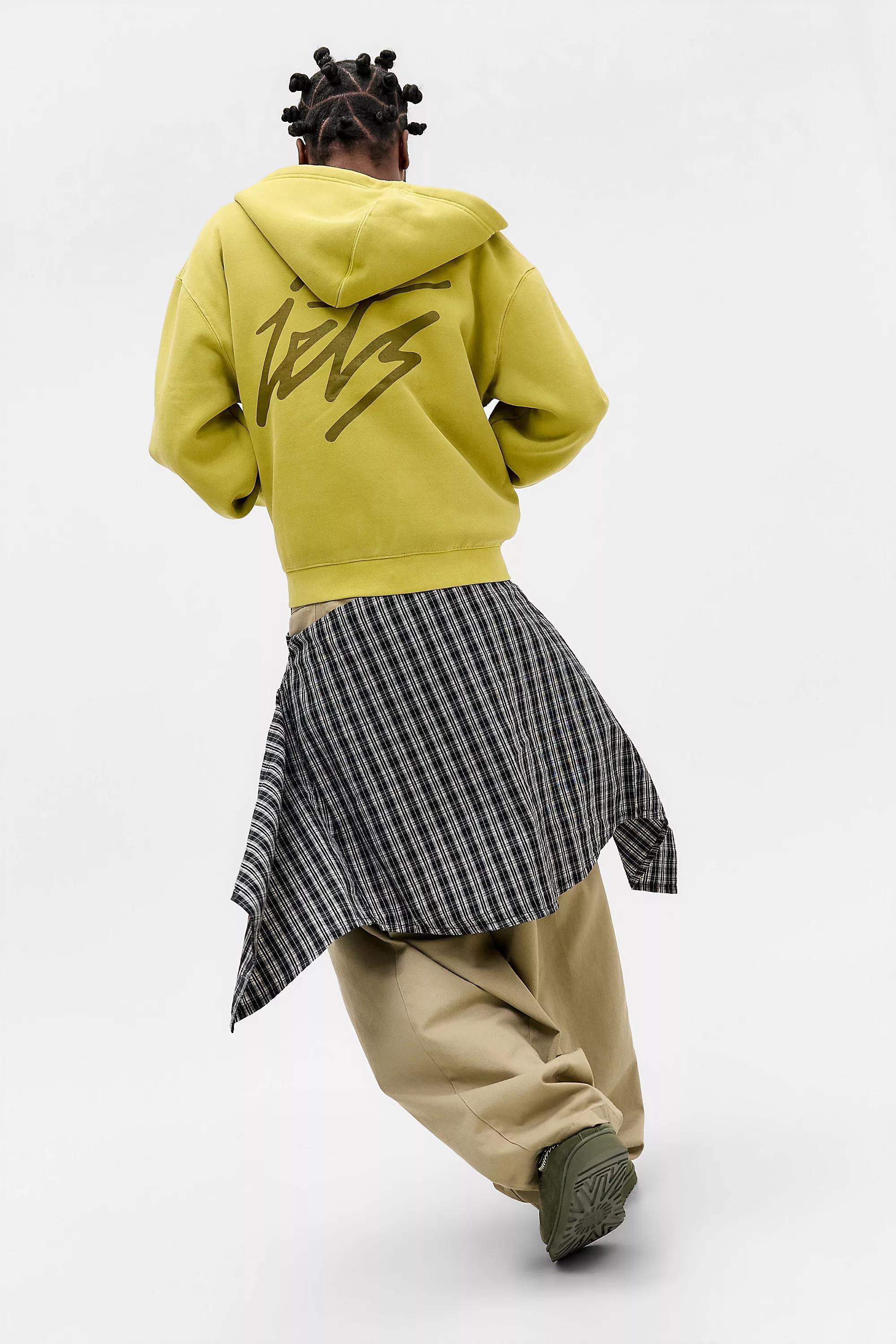 Yellow iets frans... Lime Script Zip-Through Hoodie, LIM, large image number 5