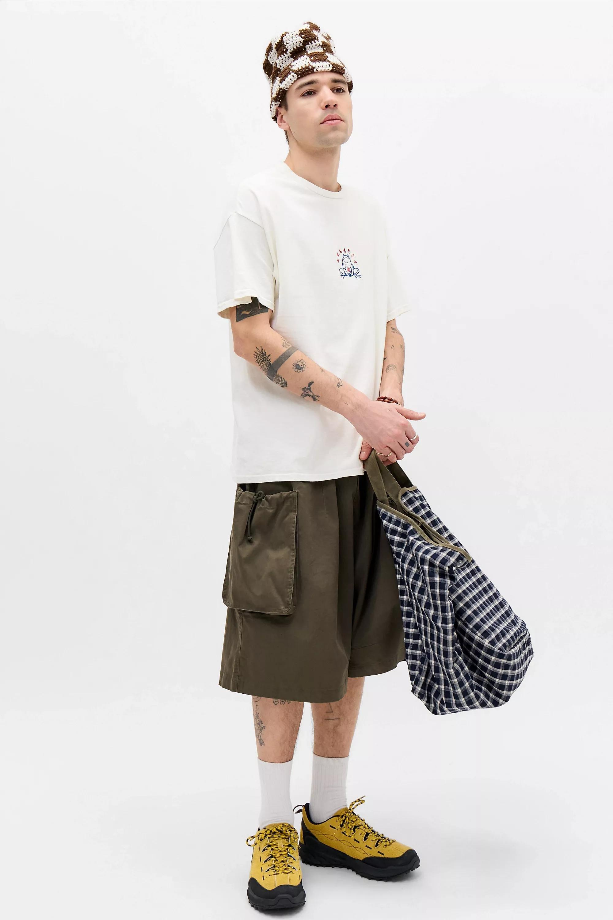 White Uo Ecru Frog Graphic T-Shirt, CREME, large image number 1