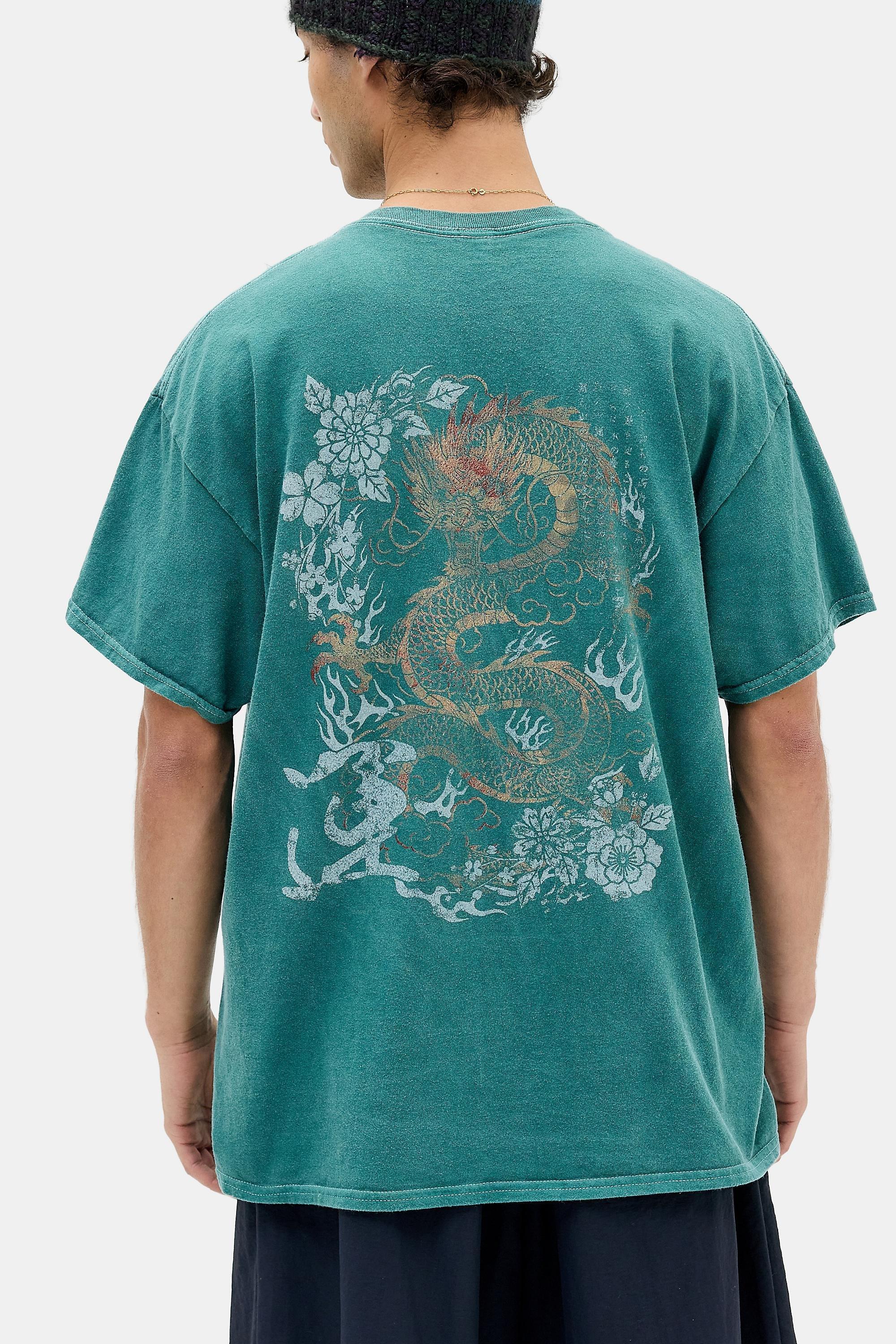 Green Uo Green Dragon Grunge T-Shirt, GRN, large image number 0