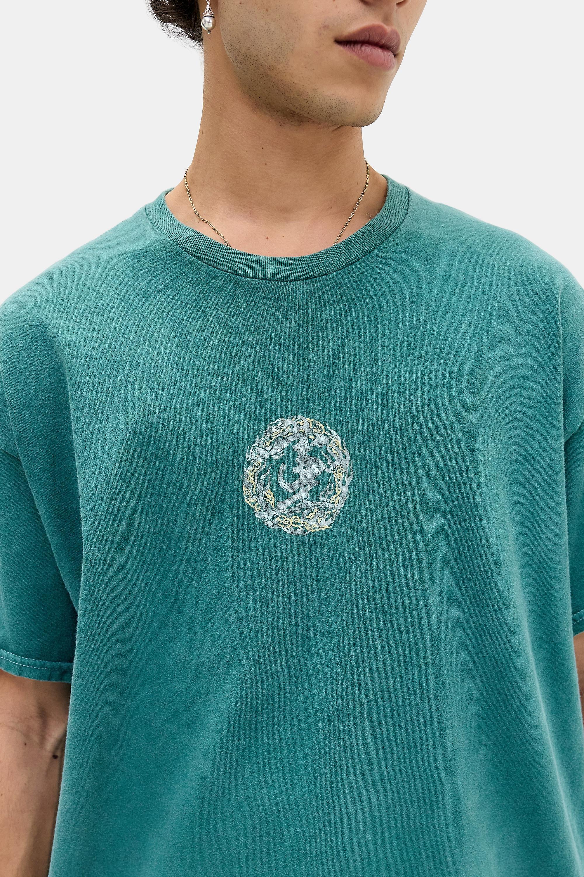 Green Uo Green Dragon Grunge T-Shirt, GRN, large image number 1