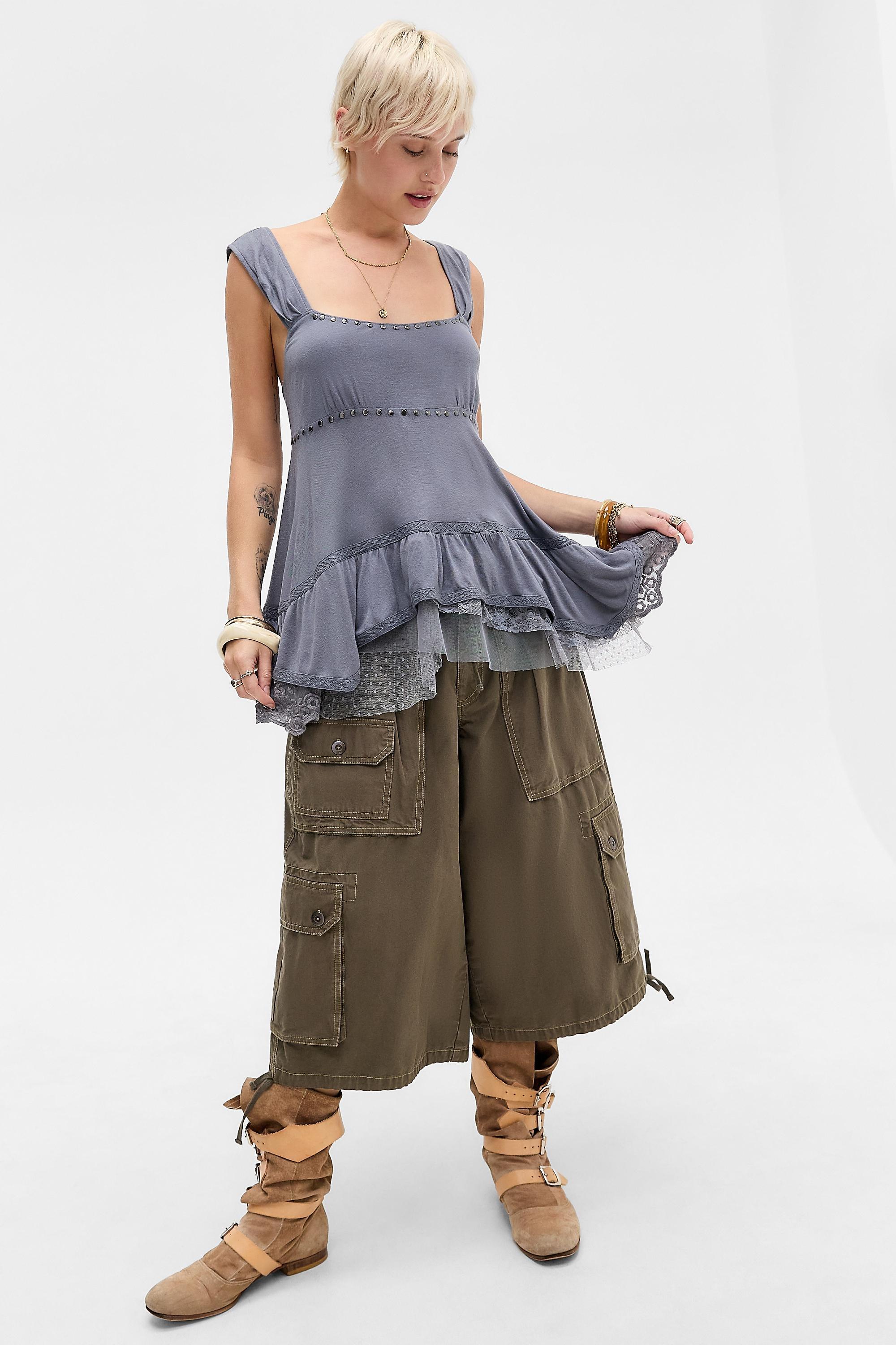 Grey Kimchi Blue Wisteria Tank Top, GREY, medium