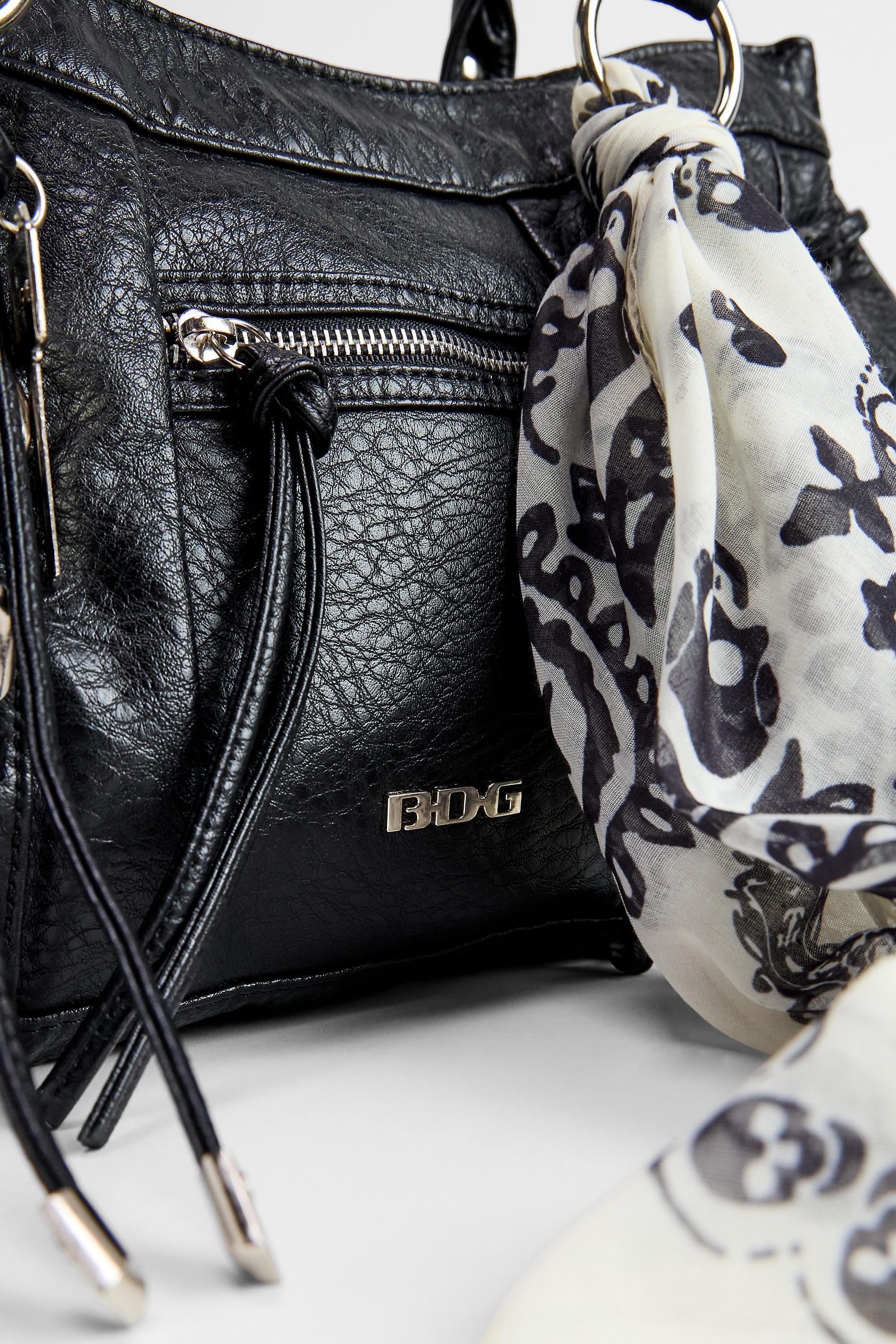 Black Bdg Jude Black Faux Leather Shoulder Bag, BLK, large image number 3