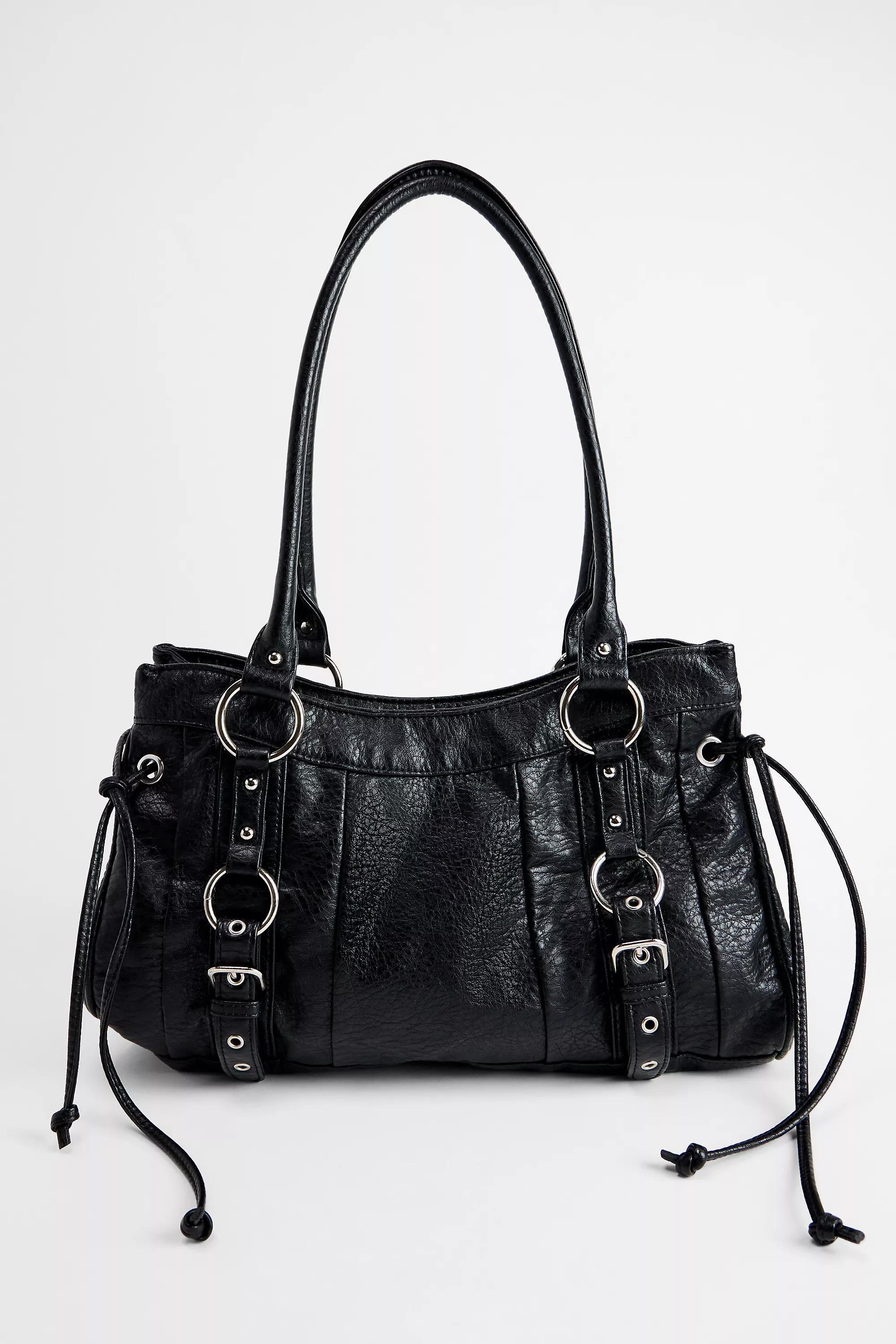 Black Bdg Jude Black Faux Leather Shoulder Bag, BLK, large image number 4