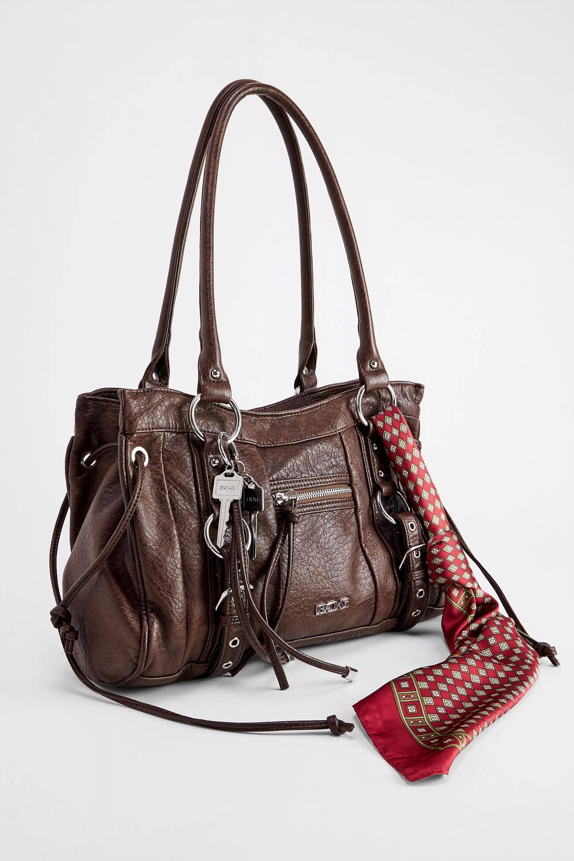 Brown Bdg Jude Black Faux Leather Shoulder Bag, BRN, large image number 2