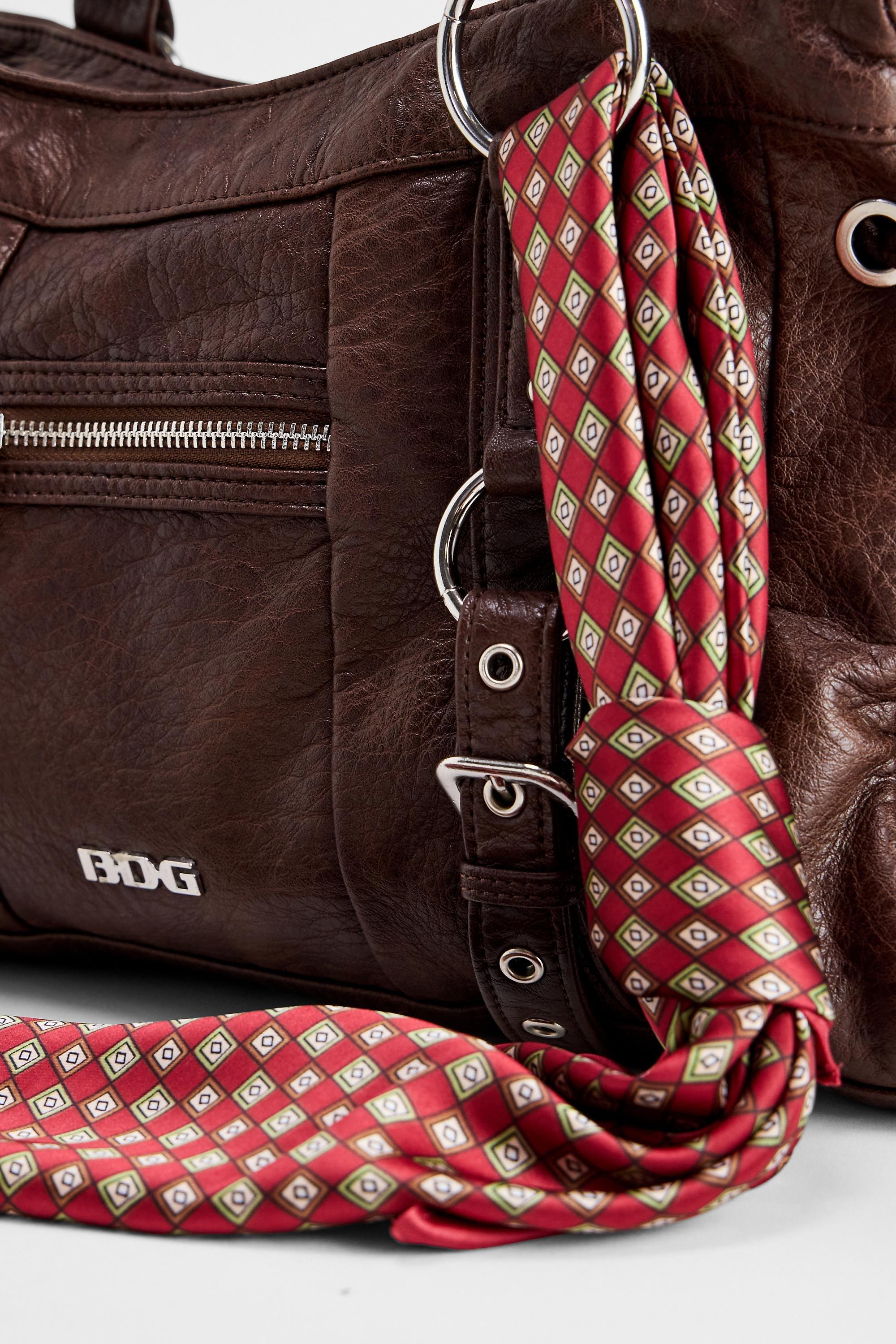 Brown Bdg Jude Black Faux Leather Shoulder Bag, BRN, large image number 3