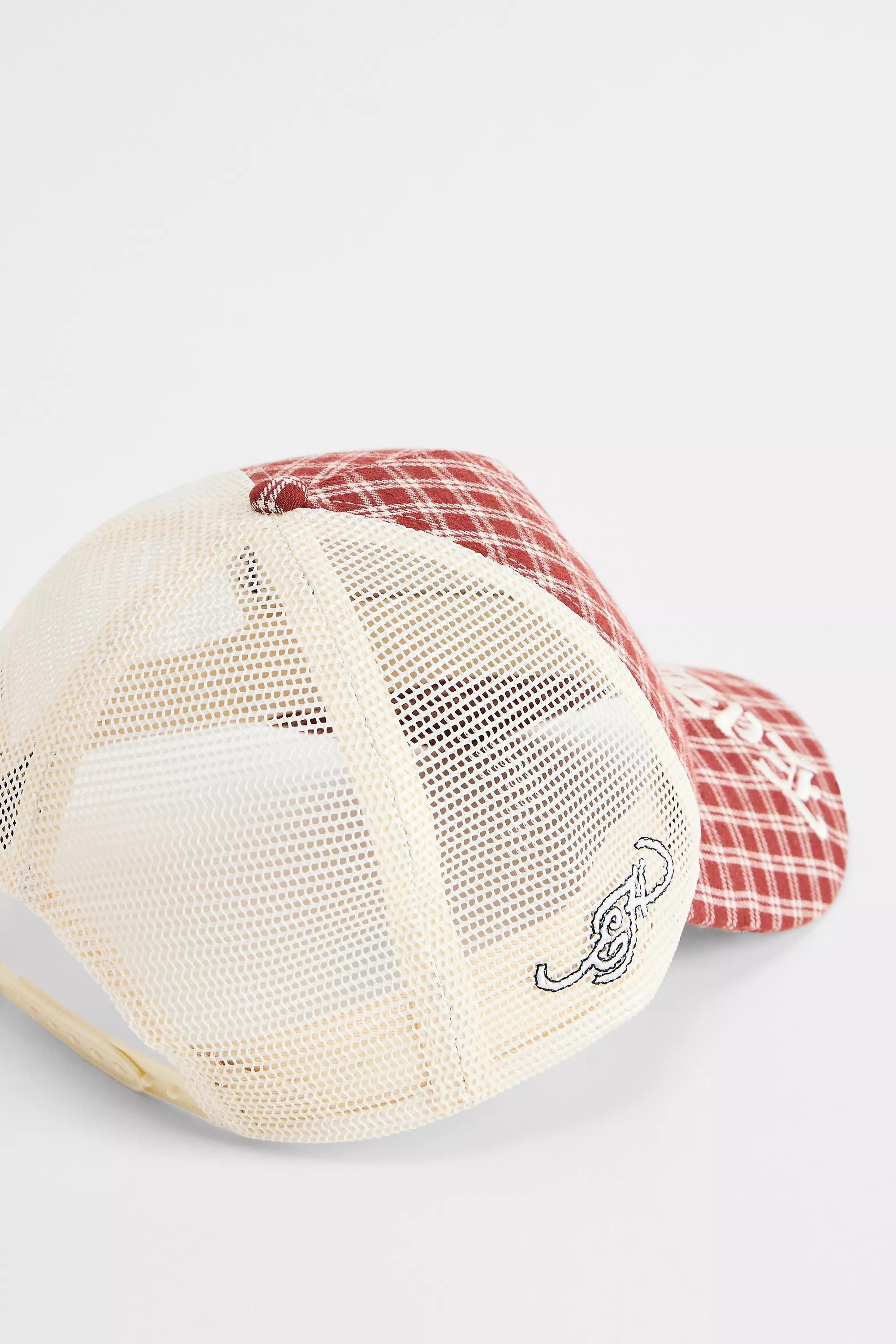 Red Ed Hardy Red Check Trucker Cap, RED, large image number 3