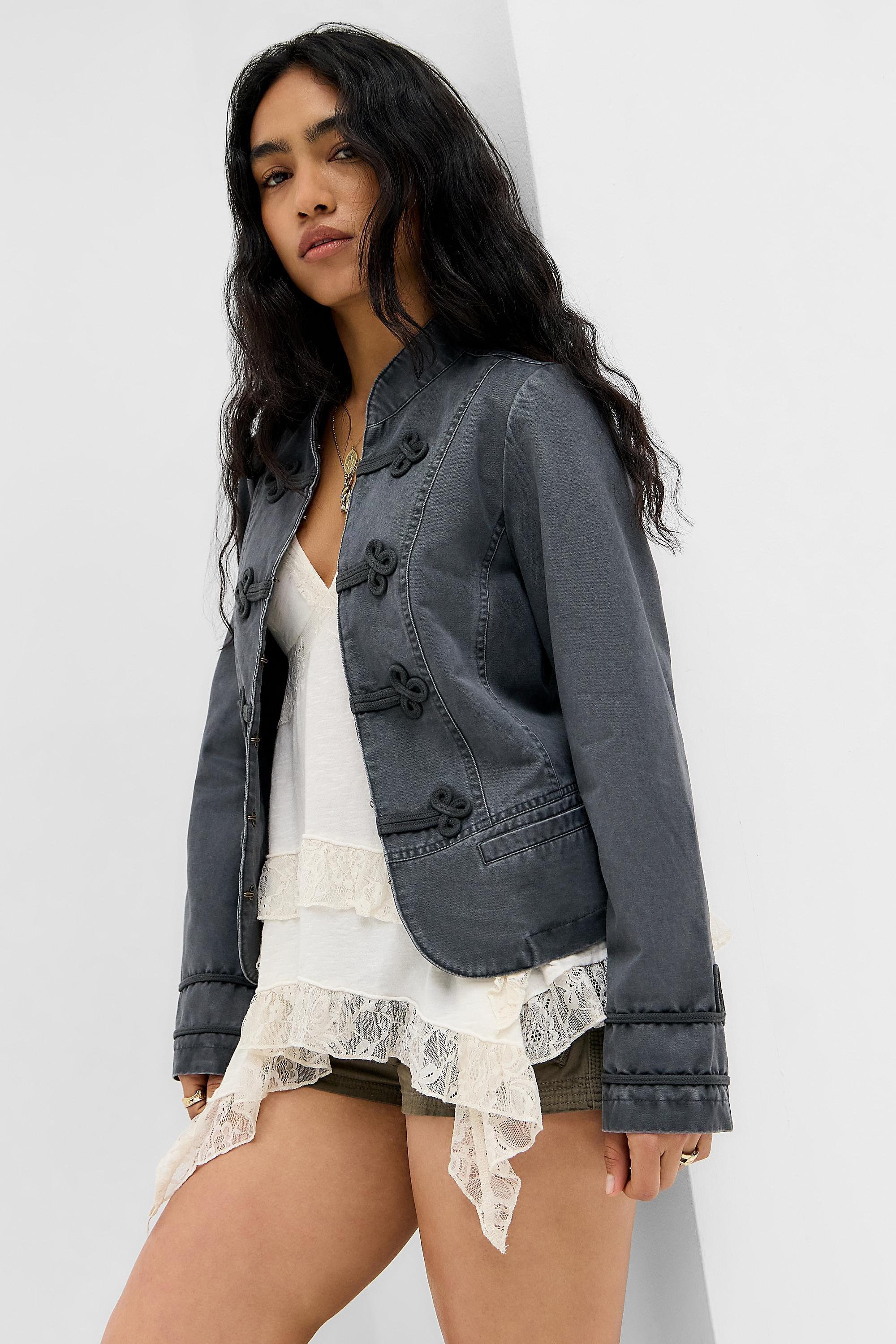 GREY Kimchi Blue Cassie Military Jacket, GREY, medium