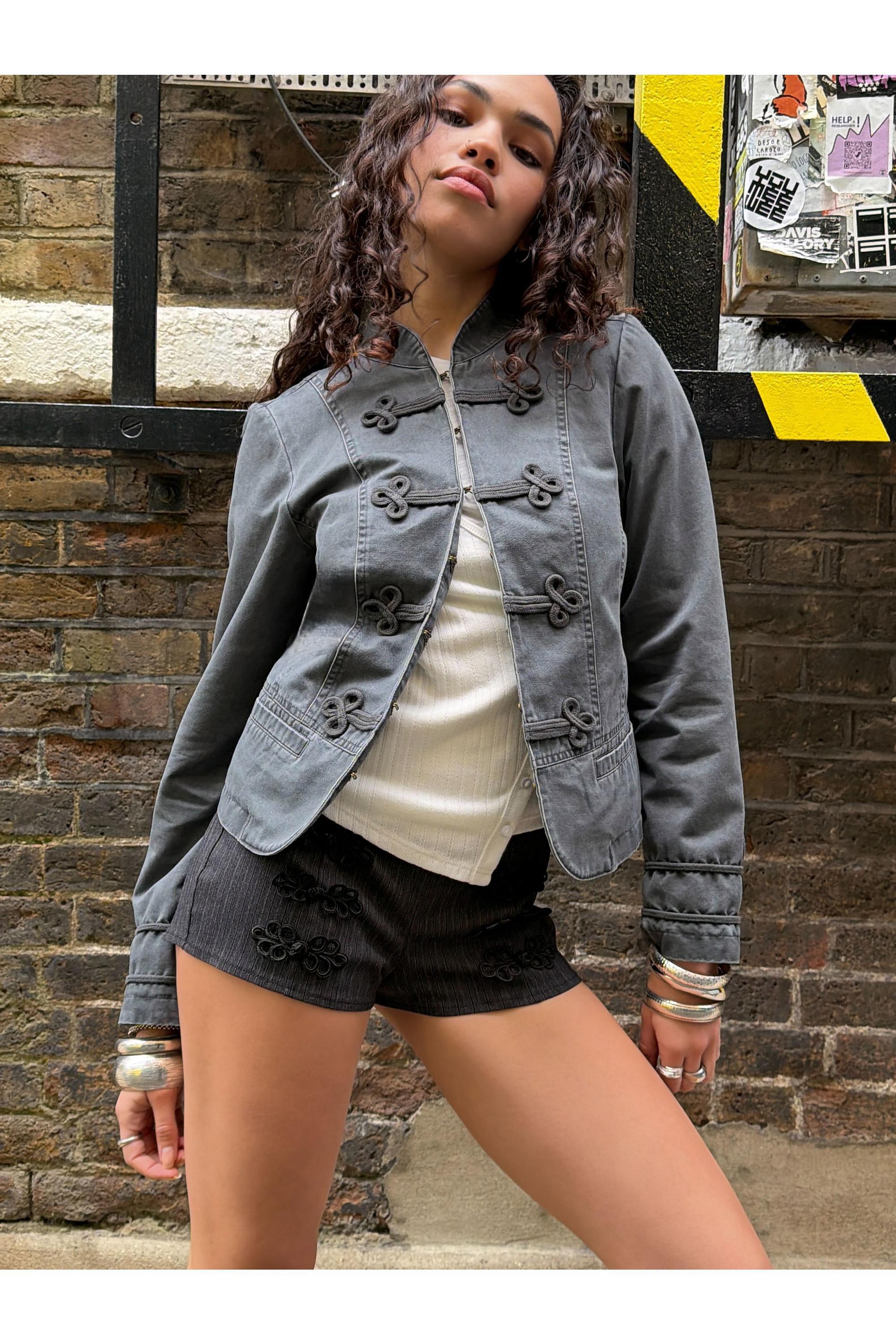 GREY Kimchi Blue Cassie Military Jacket, GREY, medium