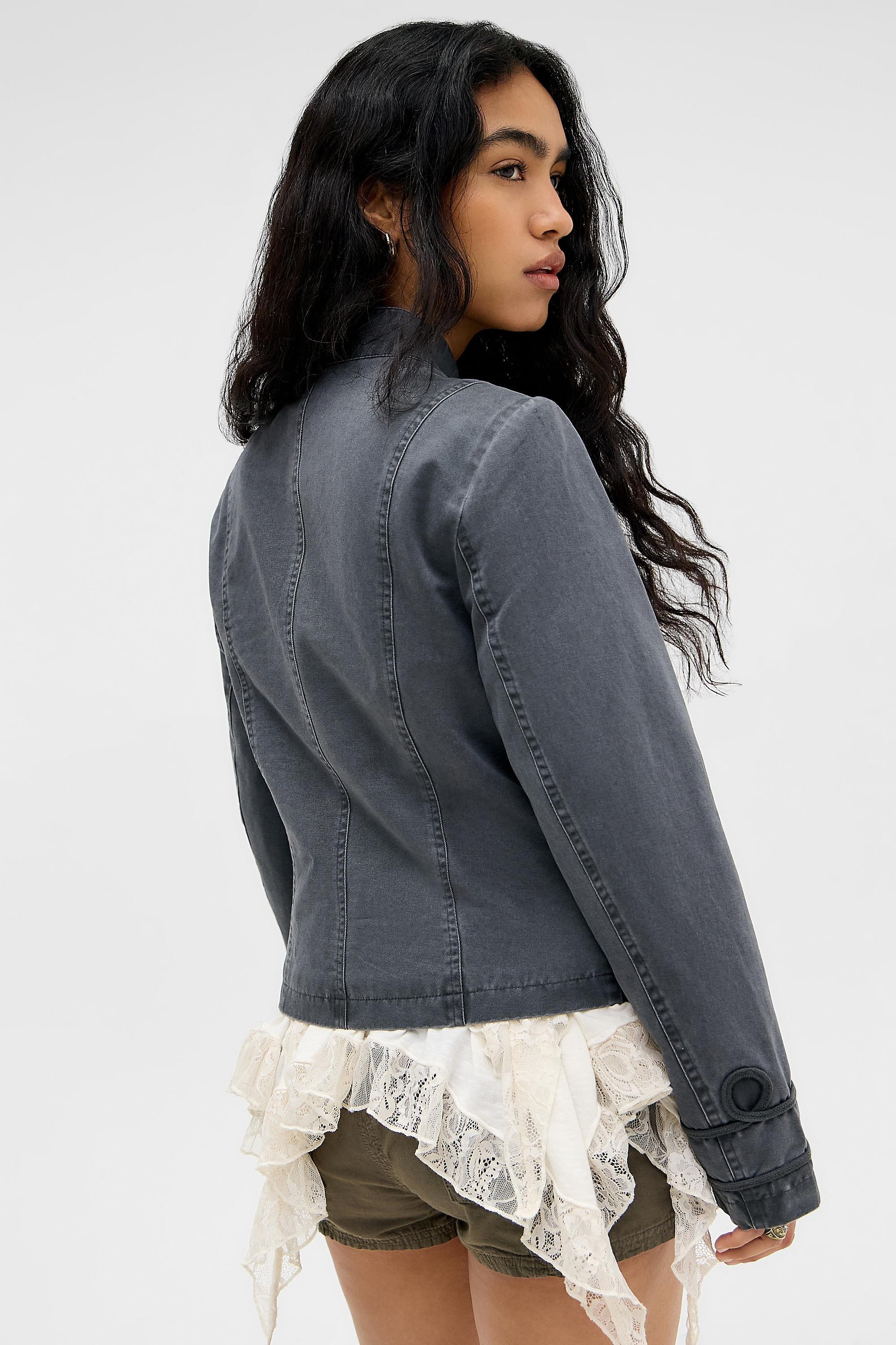 GREY Kimchi Blue Cassie Military Jacket, GREY, large image number 4