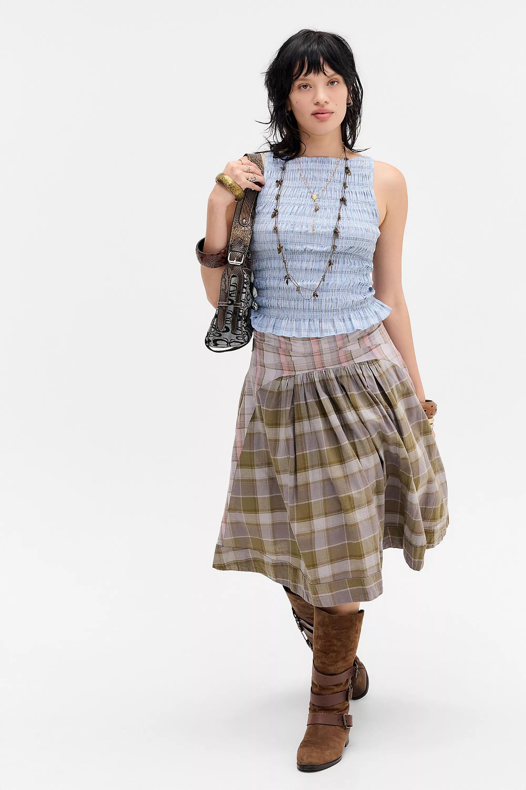 Grey Daisy Street Uo Shirred Top, GREY, large image number 2