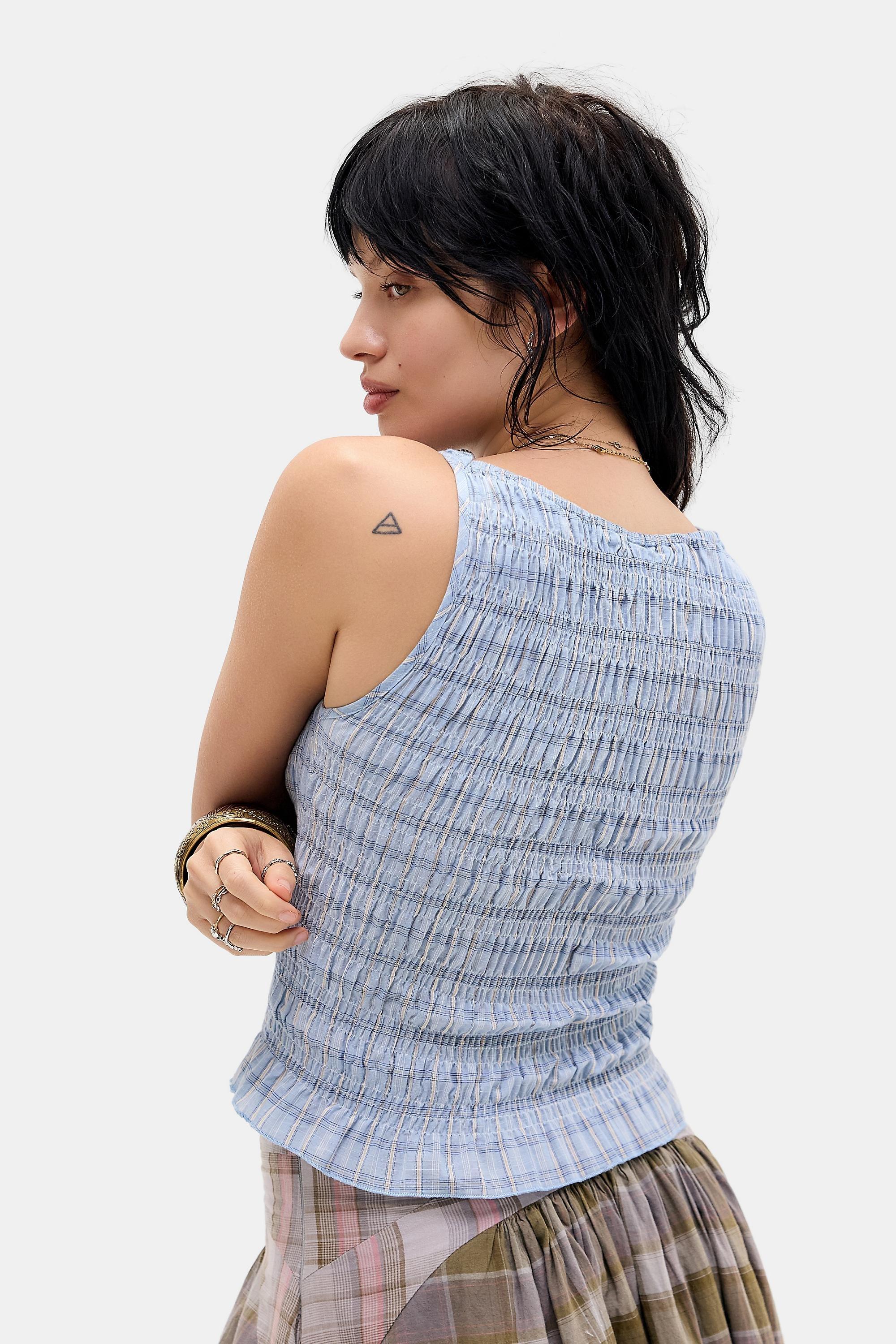 Grey Daisy Street Uo Shirred Top, GREY, large image number 3