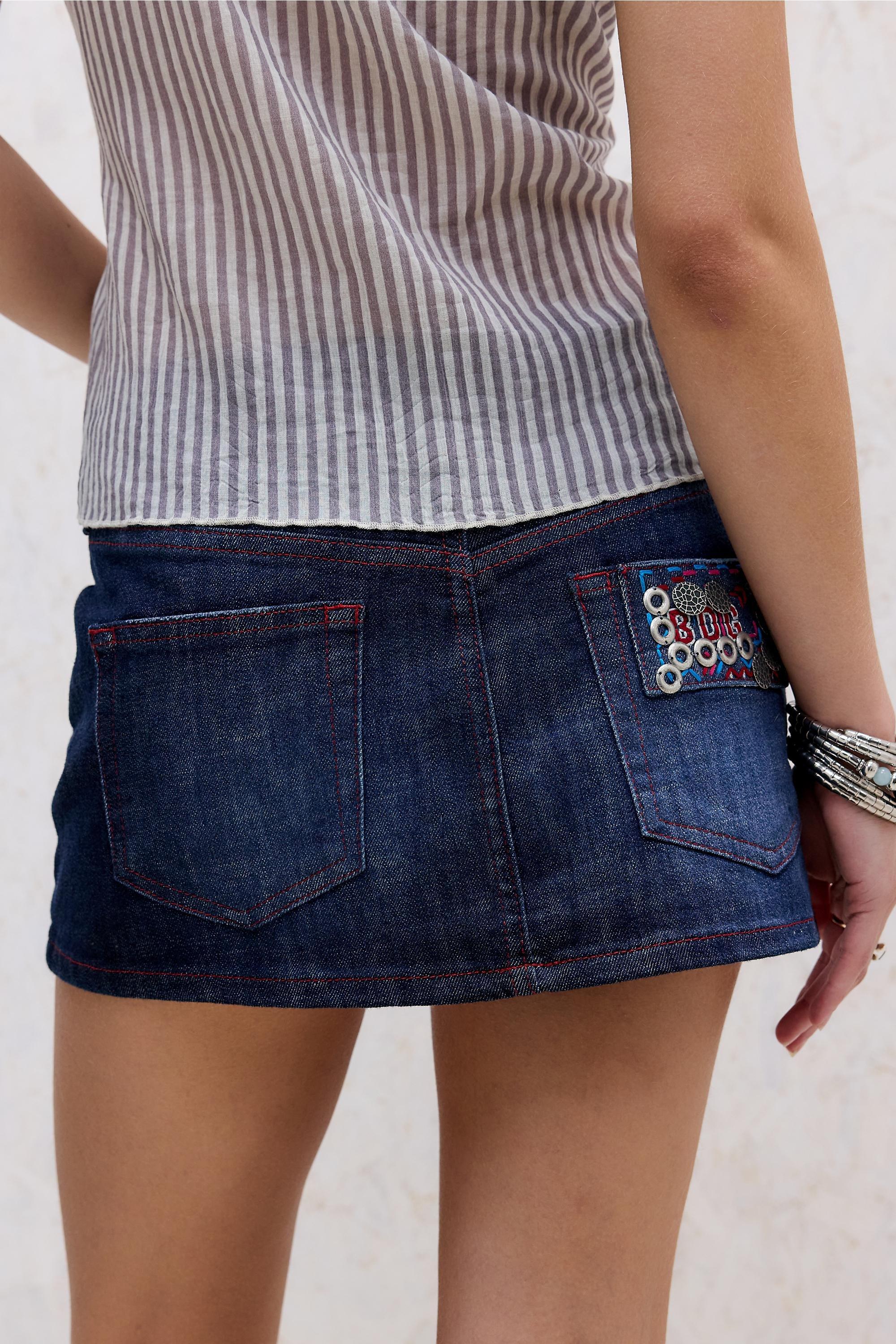 Navy Bdg Ultimate Ibiza Charm Mini Skirt, A301_0094, large image number 3