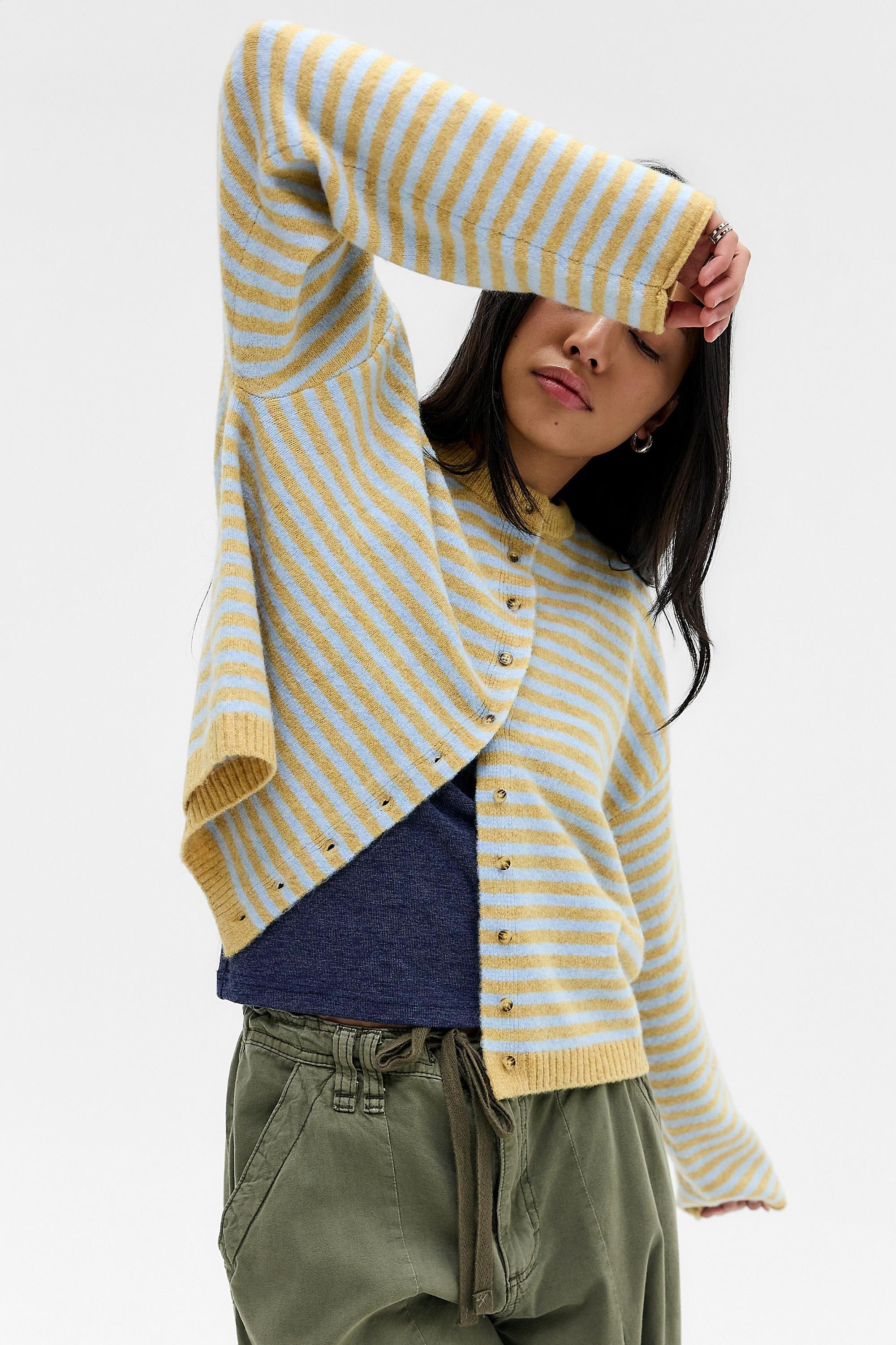 Yellow Uo Marlowe Crew Cardigan, YL, large image number 0
