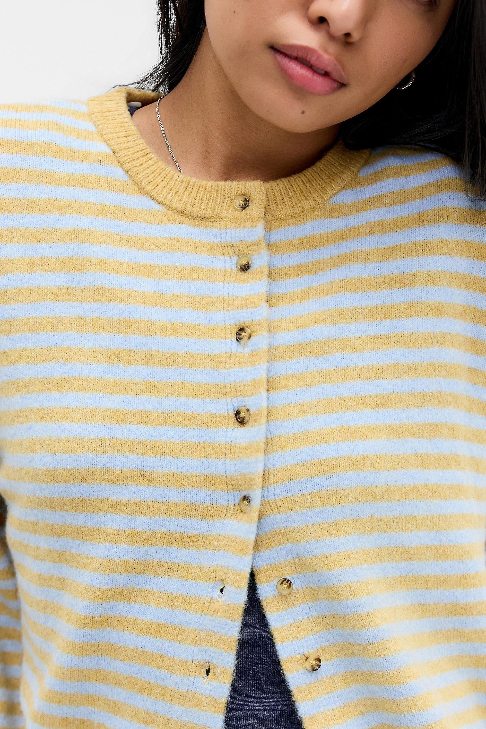 Yellow Uo Marlowe Crew Cardigan, YL, large image number 1