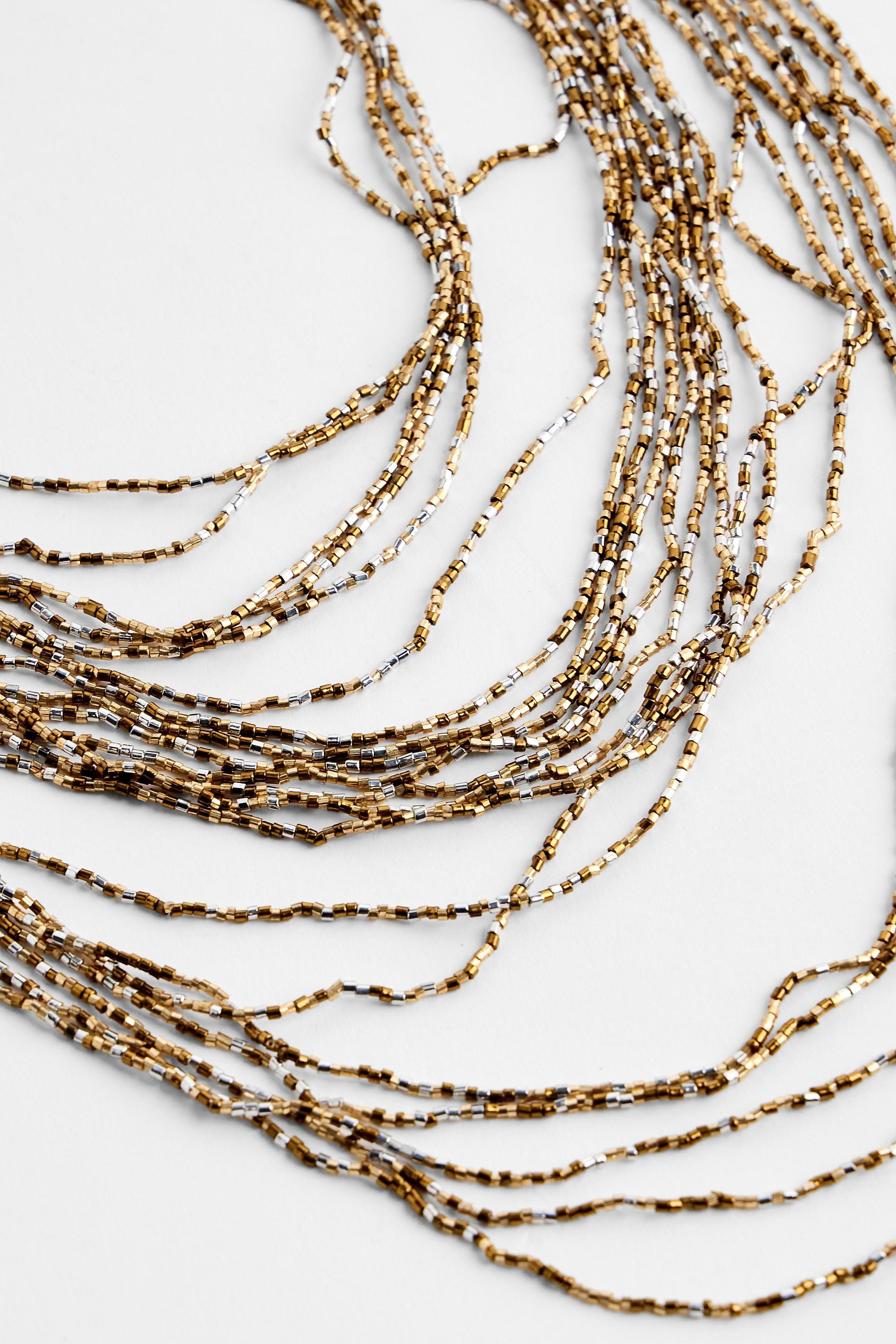 Gold Silence + Noise Longline Layered Drape Necklace, GOLD, large image number 3